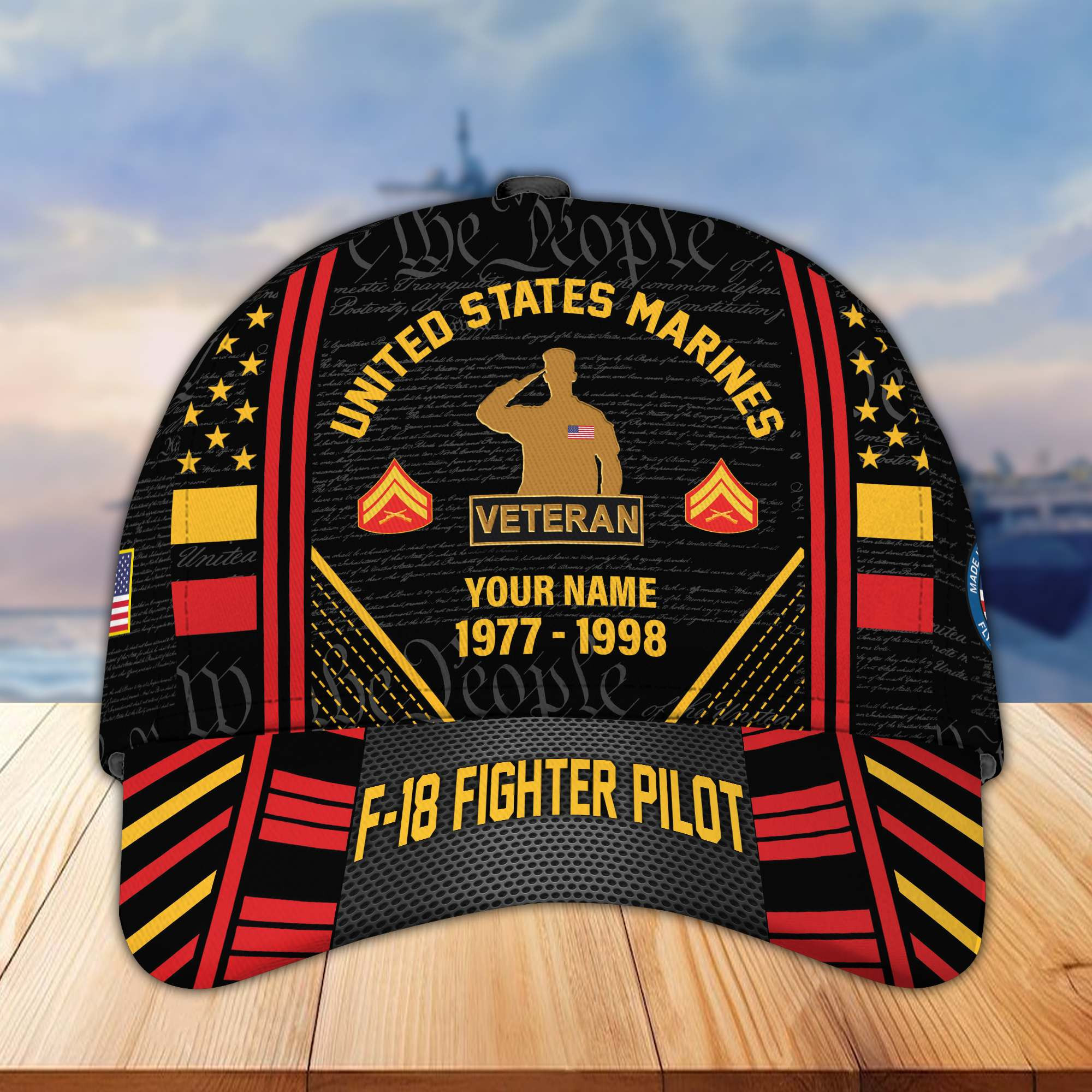 Premium USMC F-18 Fighter Pilot Custom Hat BPVC060614