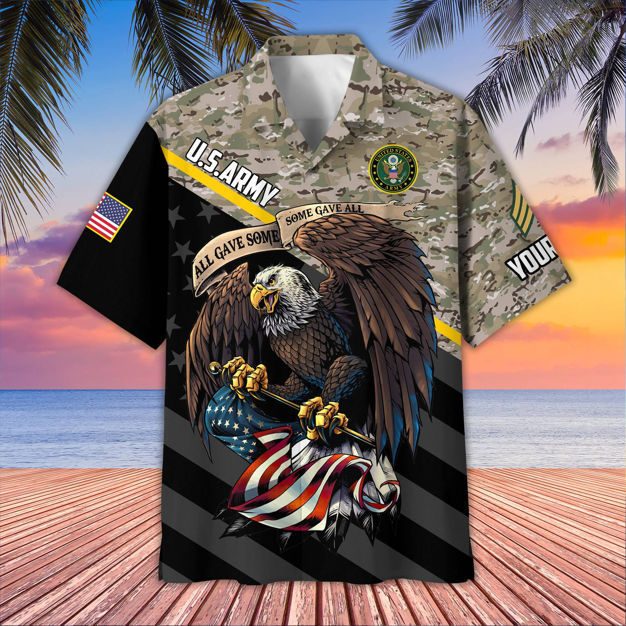 Premium Custom US Army Hawaiian Shirt VPVC407401, Gifts For Army Veteran, Best Gifts On Father’s Day, Armed Forces Day, Independence Day, Veterans Day