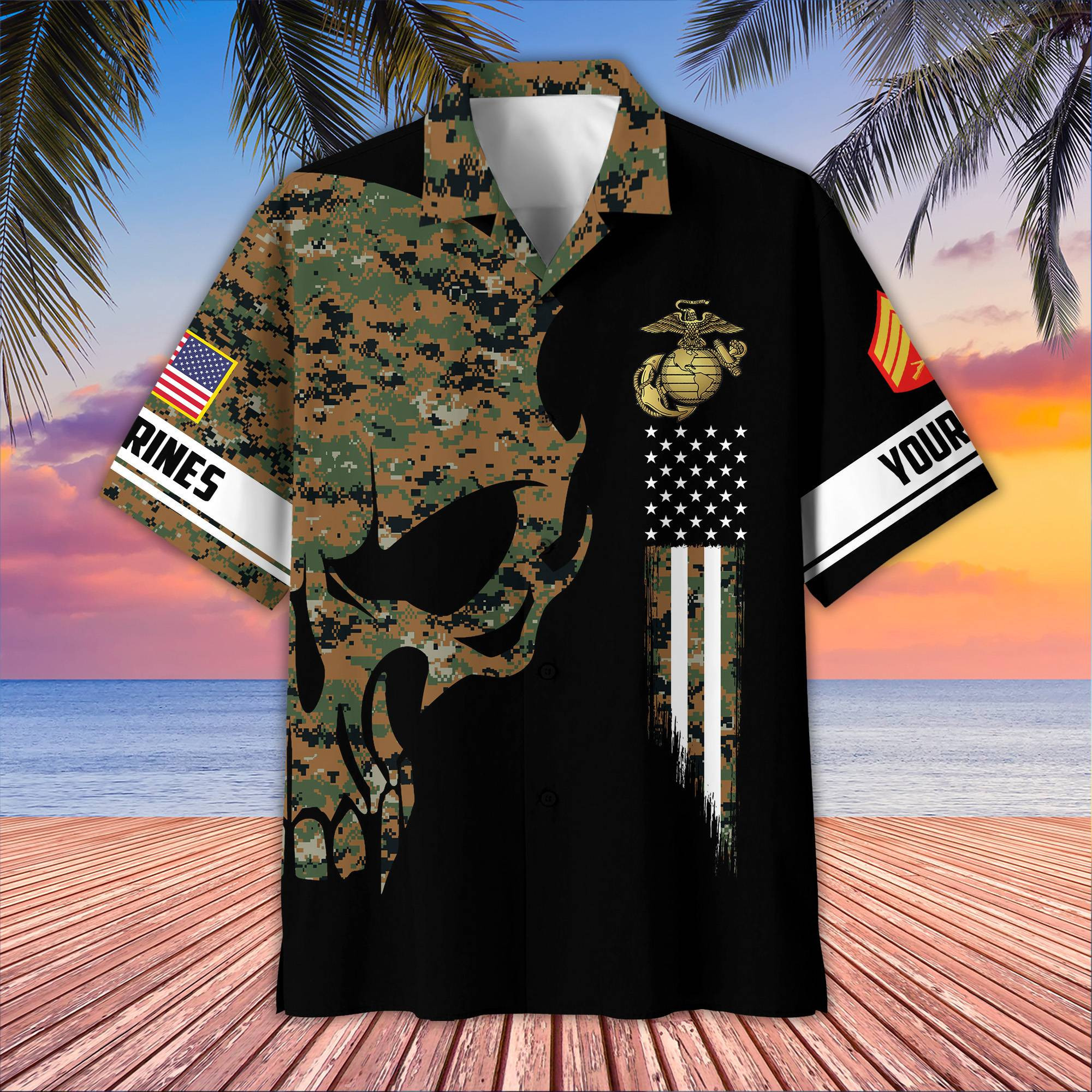 USMC Custom Hawaiian Shirt VPVC407503, Gifts For Marine Veteran, Best Gifts On Father’s Day, Armed Forces Day, Independence Day, Veterans Day