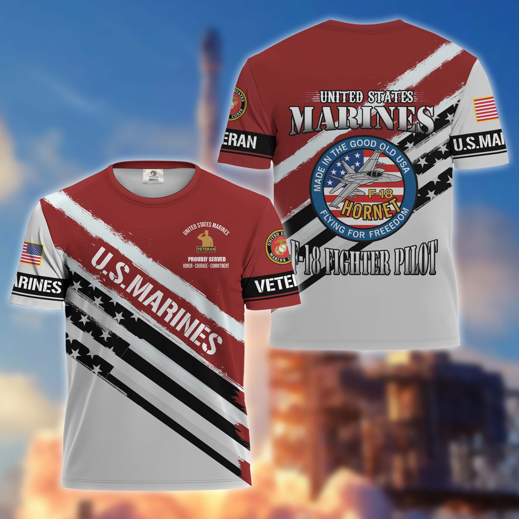 Premium USMC Veteran T-Shirt BPVC090614