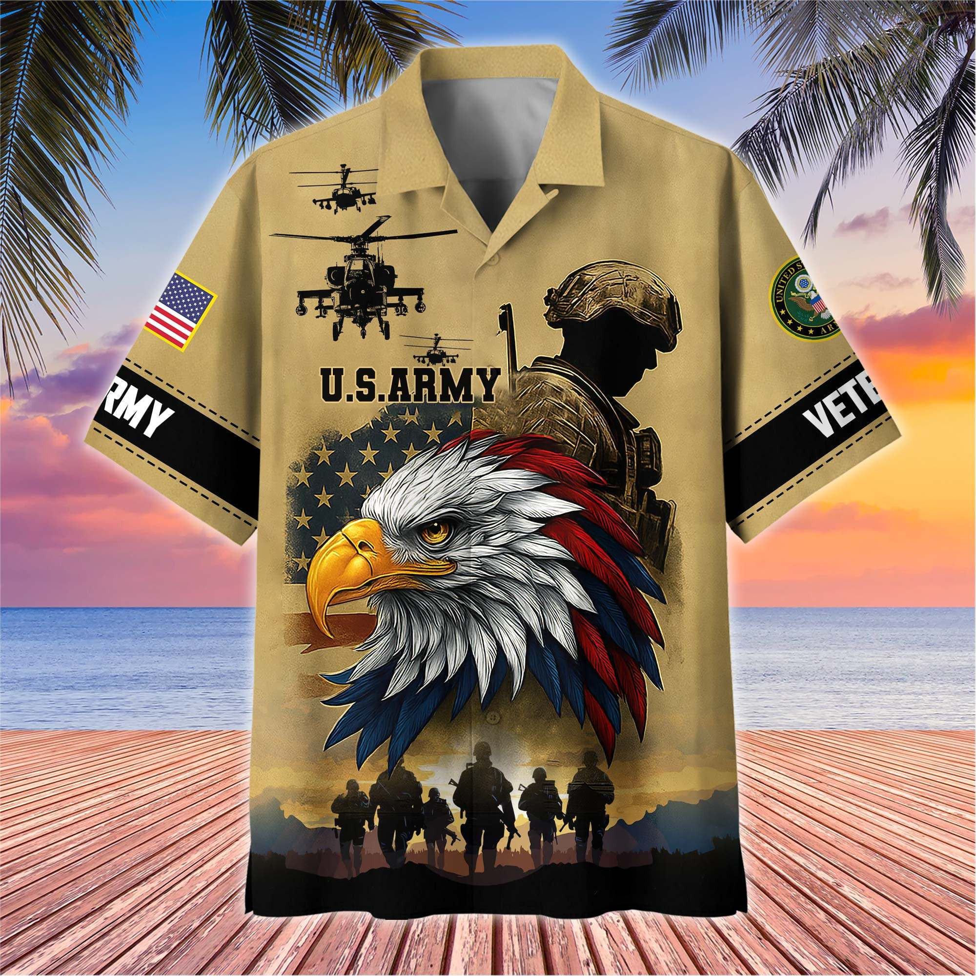 Premium US Veterans Hawaiian Shirt BPHN110611, Gifts For US Veterans, Gifts On Father’s Day, Armed Forces Day, Veterans Day