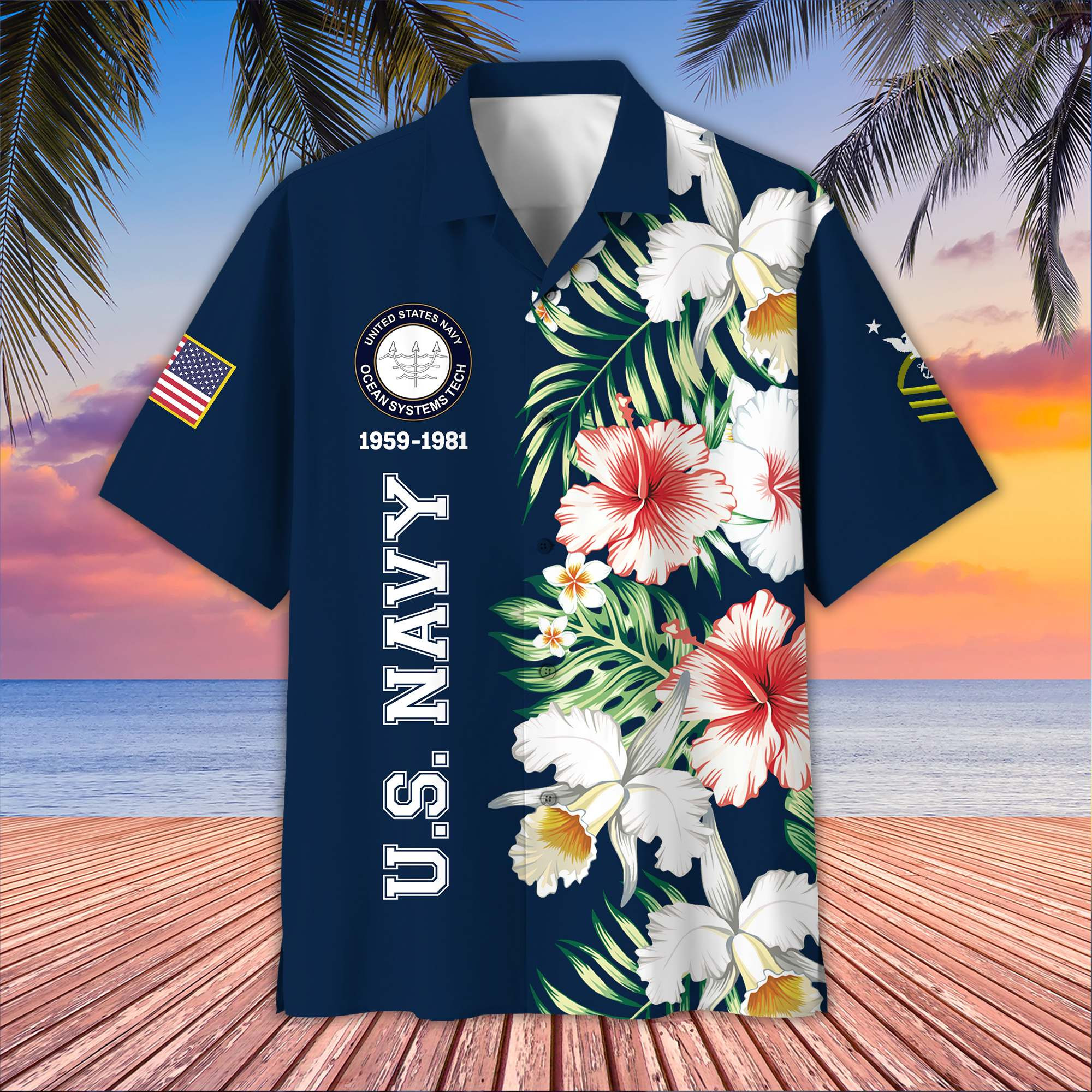Premium Custom US Navy Hawaiian Shirt BPVC160611