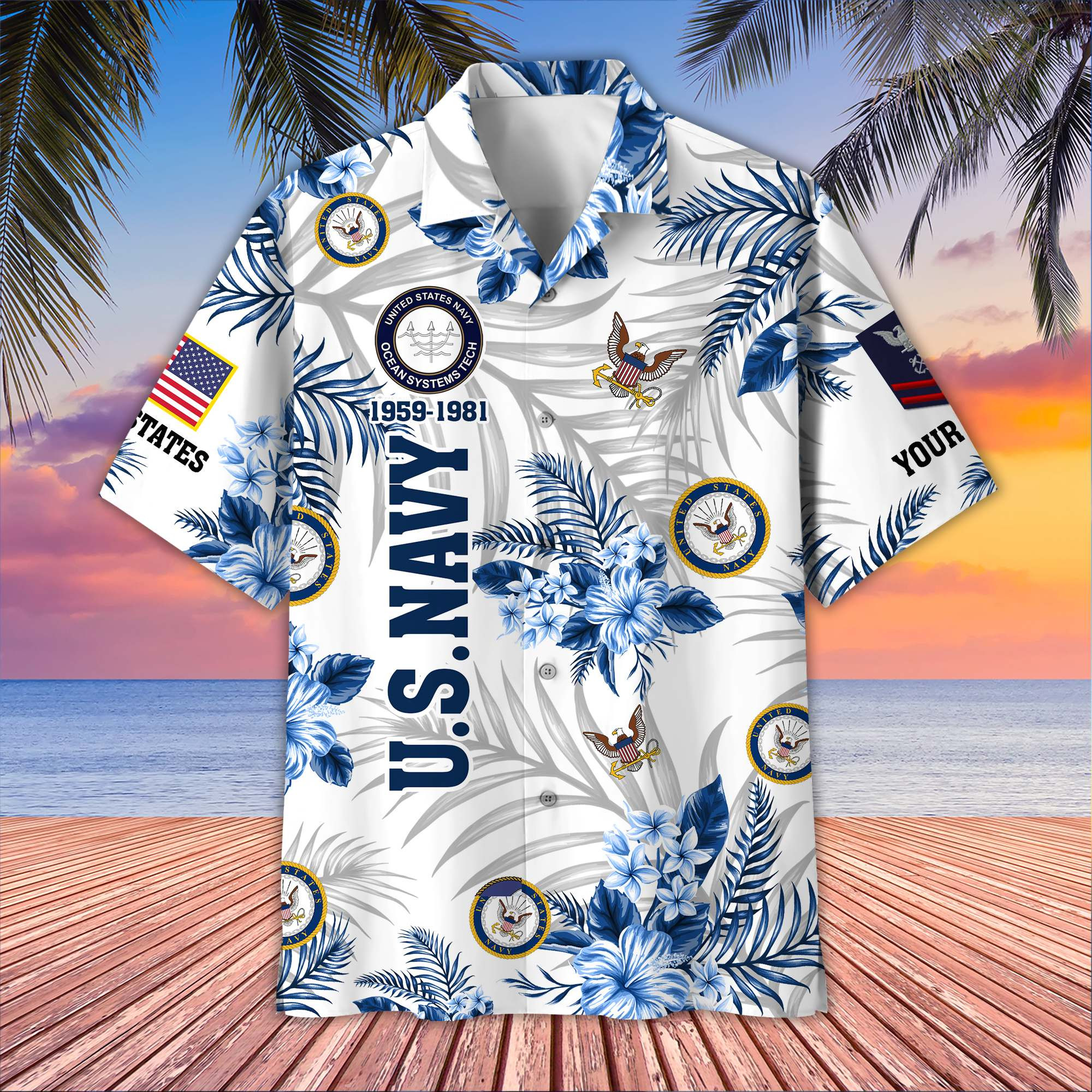 Premium Custom US Navy Hawaiian Shirt BPVC160612
