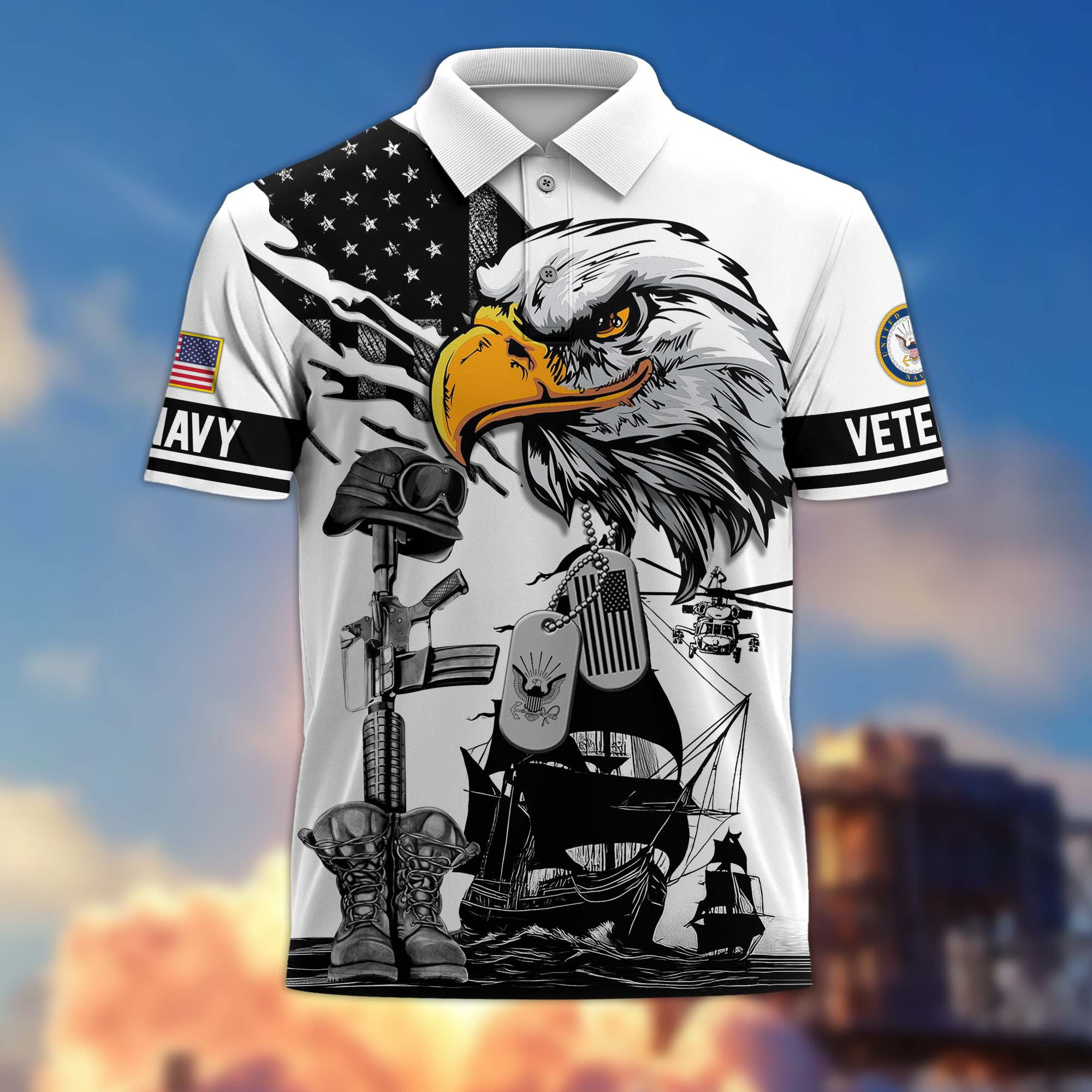 Premium US Navy Polo Shirt BPVC170611, Gifts For US Veteran