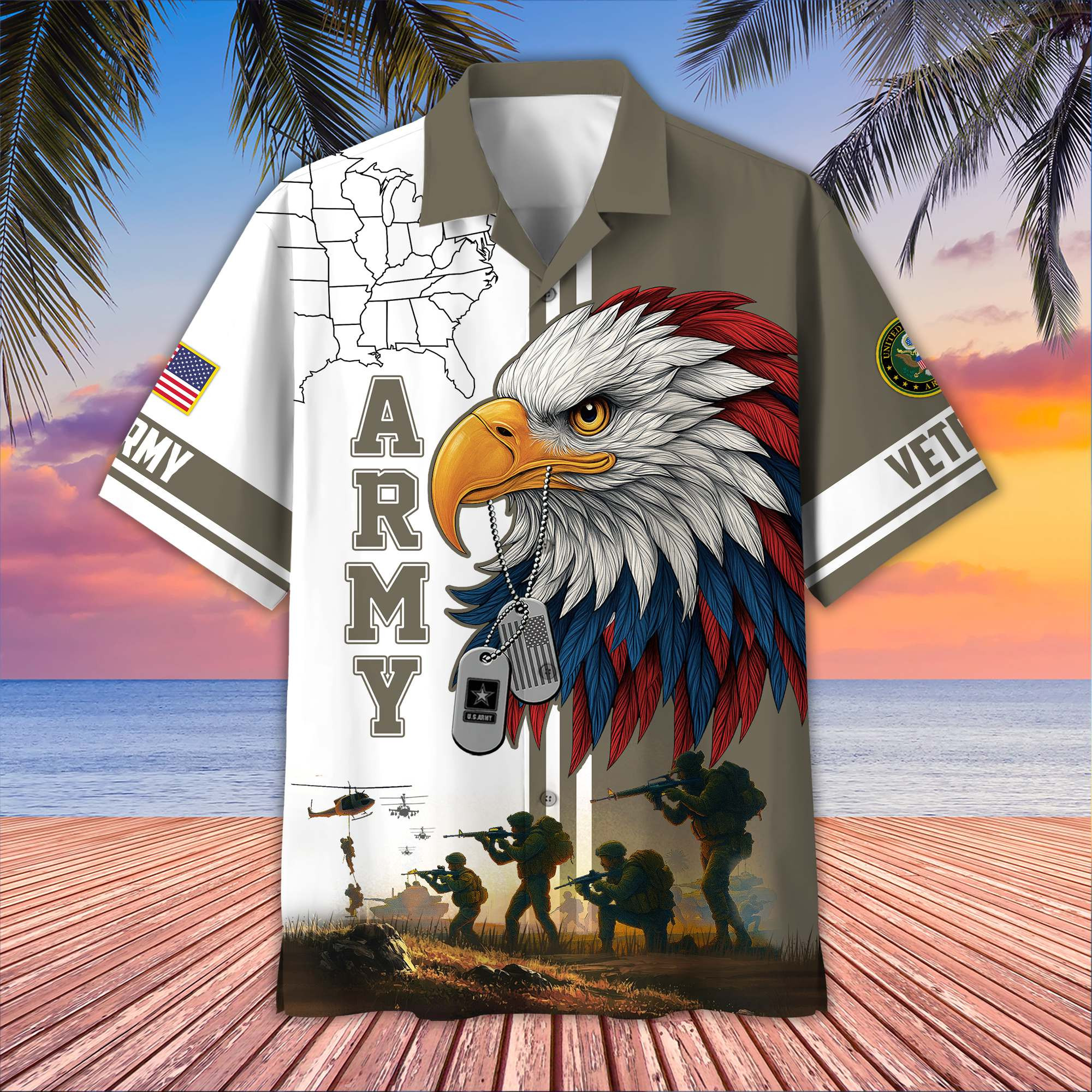 Premium US Veterans Hawaiian Shirt BPHN090611, Gifts For US Veterans, Gifts On Father’s Day, Armed Forces Day, Veterans Day