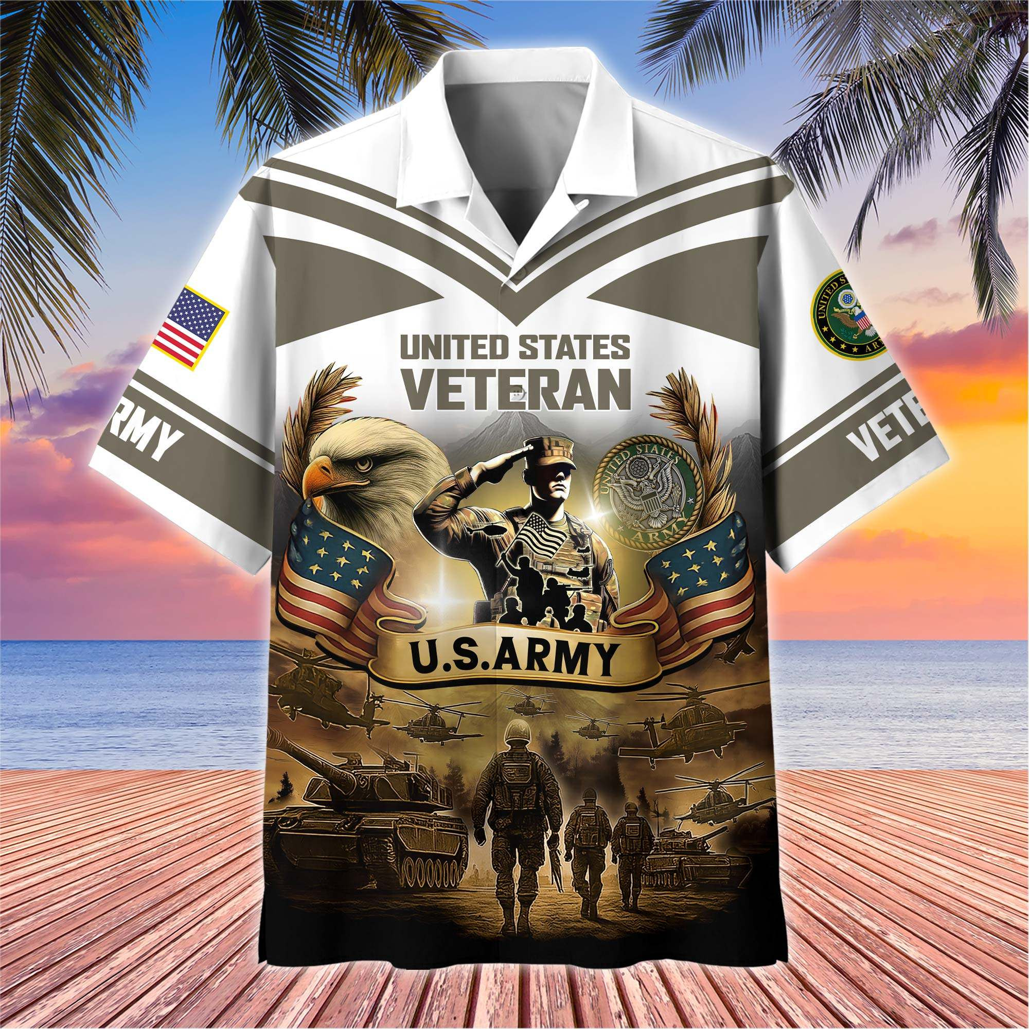 Premium US Veterans Hawaiian Shirt BPHN120611, Gifts For US Veterans, Gifts On Independence Day, Veterans Day