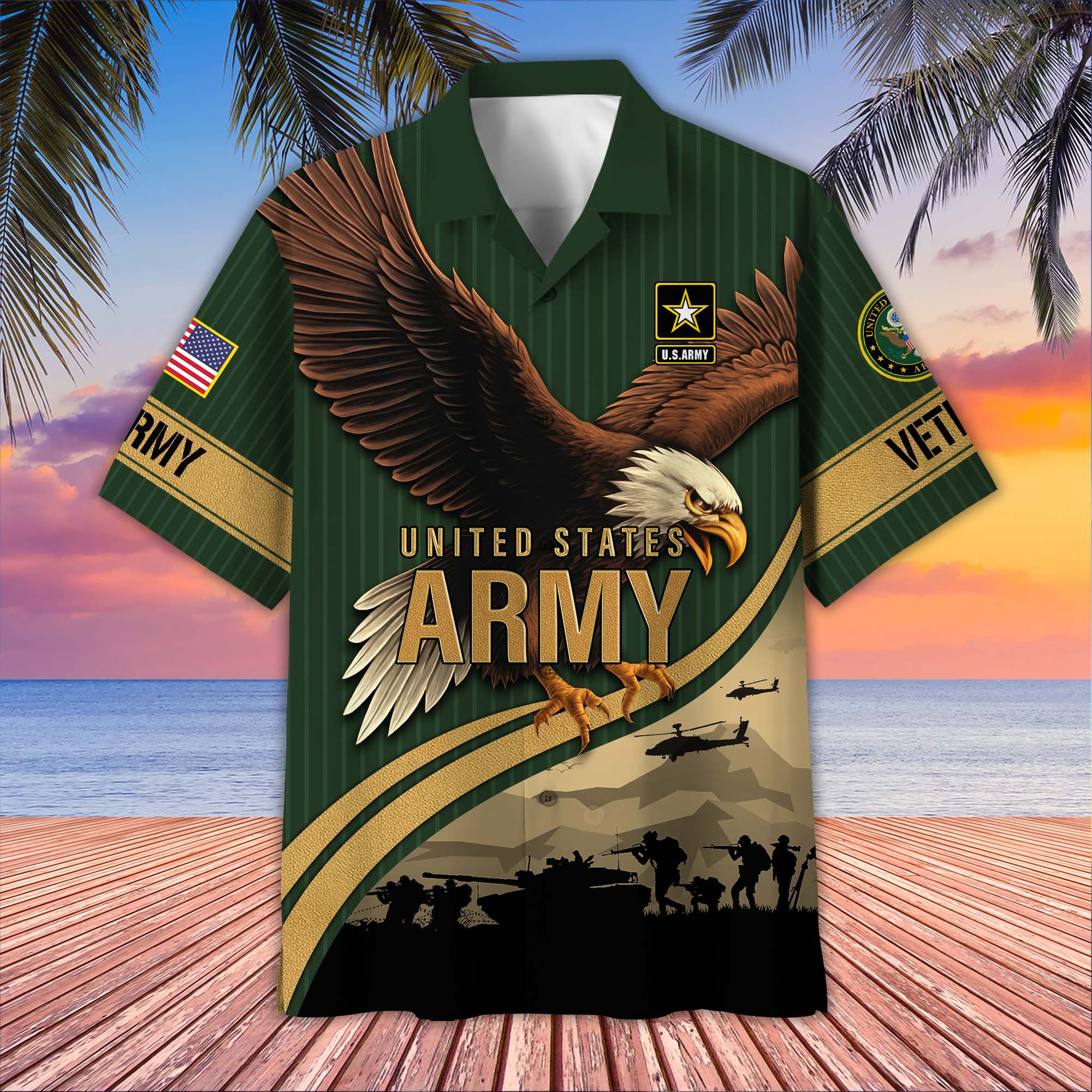 Premium US Veterans Hawaiian Shirt BPHN060611, Gifts For US Veterans, Gifts On Independence Day, Veterans Day