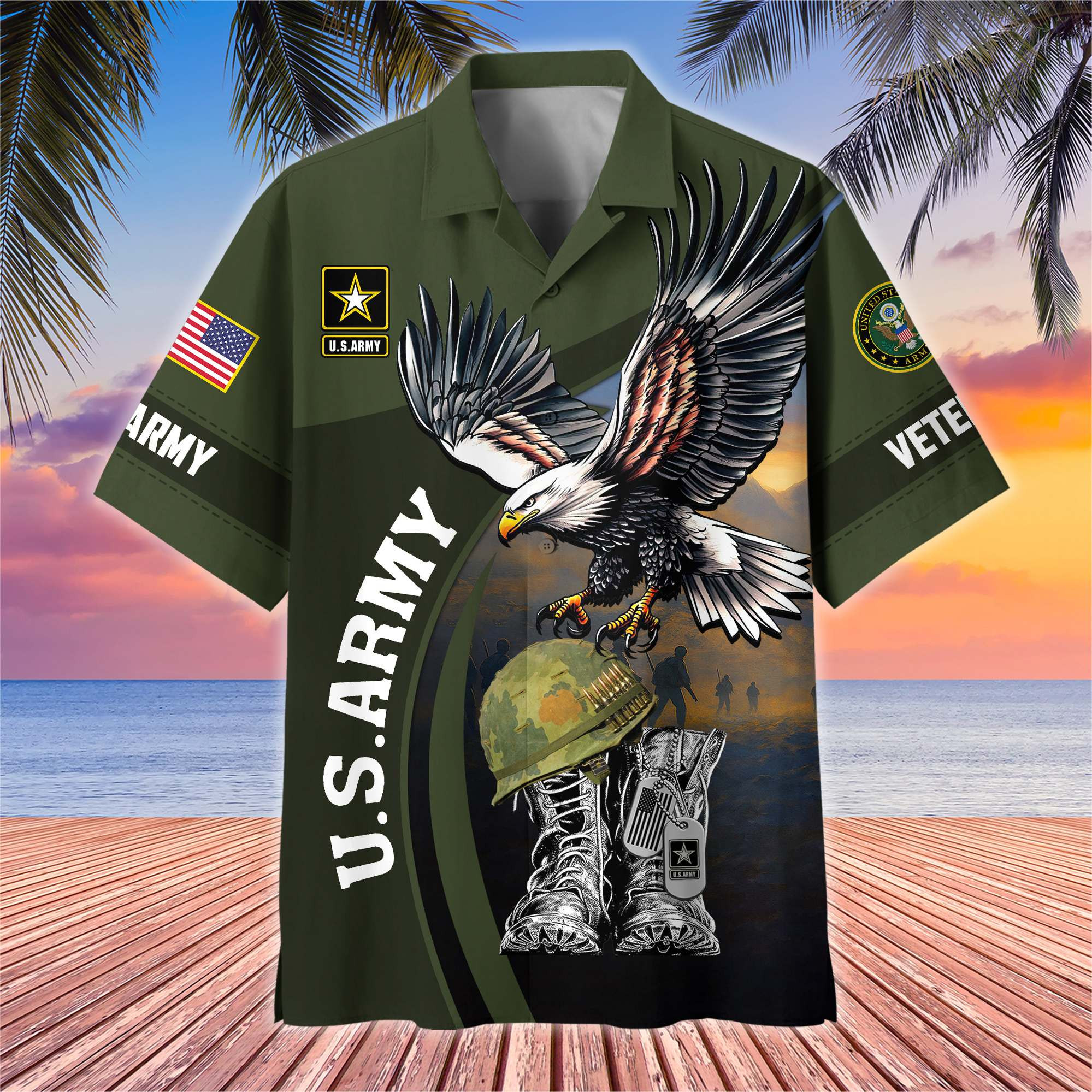 Premium US Veterans Hawaiian Shirt BPHN040611, Gifts For US Veterans, Gifts On Independence Day, Veterans Day
