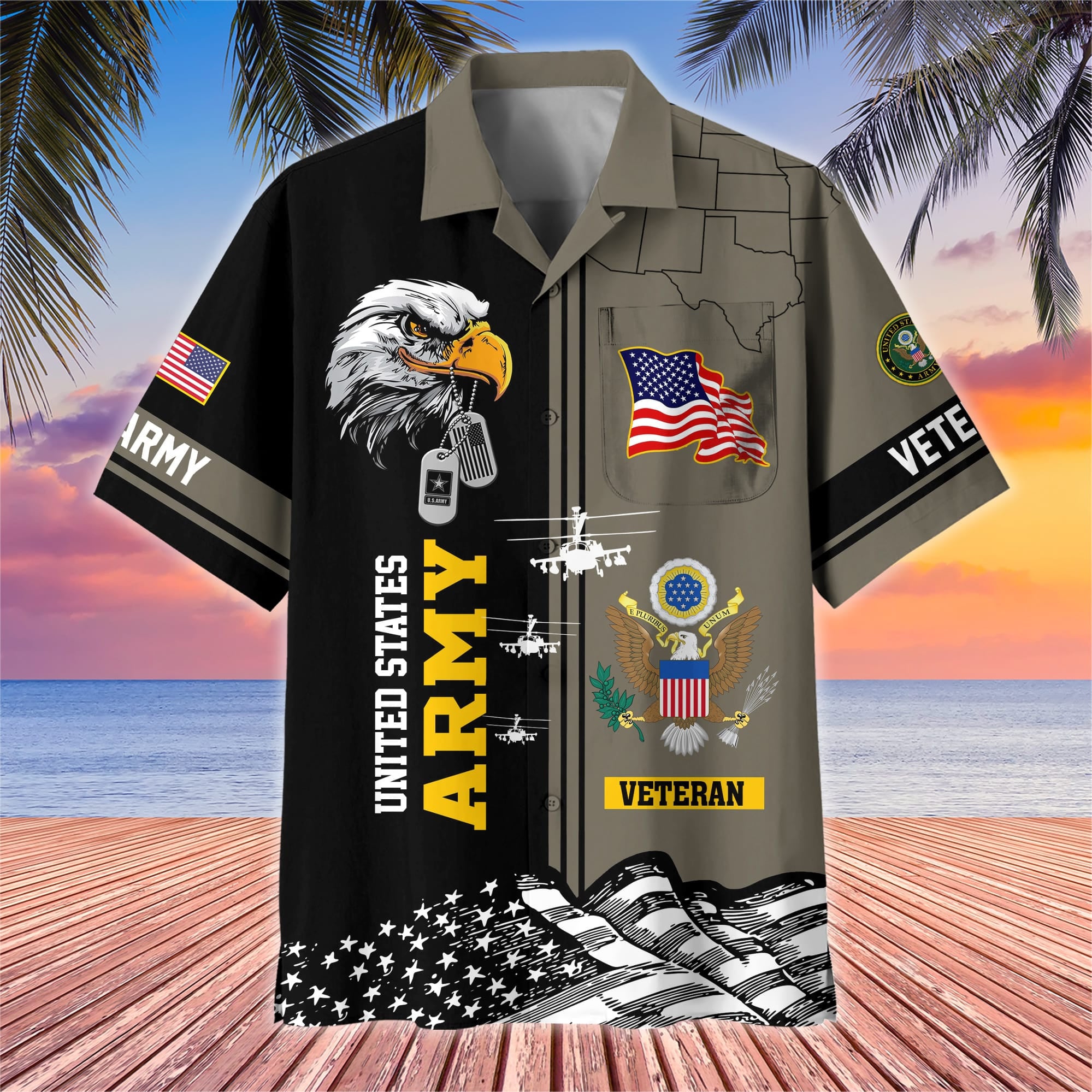 Premium US Veterans Hawaiian Shirt With Pocket BPVC200602, Gifts For US Veterans, Gifts On Independence Day, Veterans Day