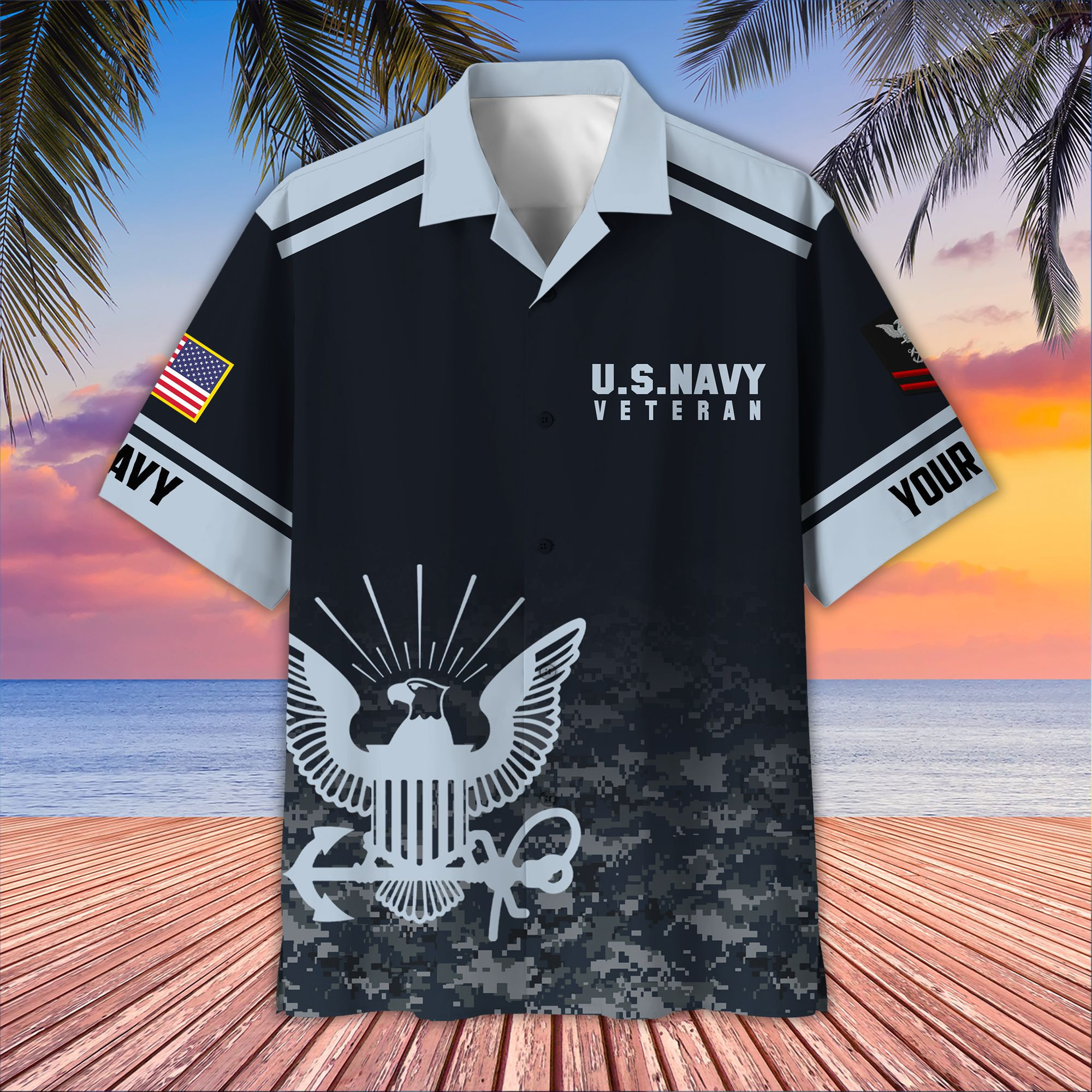 Premium Custom US Navy Hawaiian Shirt VPVC407302, Gifts For Navy Veteran, Best Gifts On Father’s Day, Armed Forces Day, Independence Day, Veterans Day