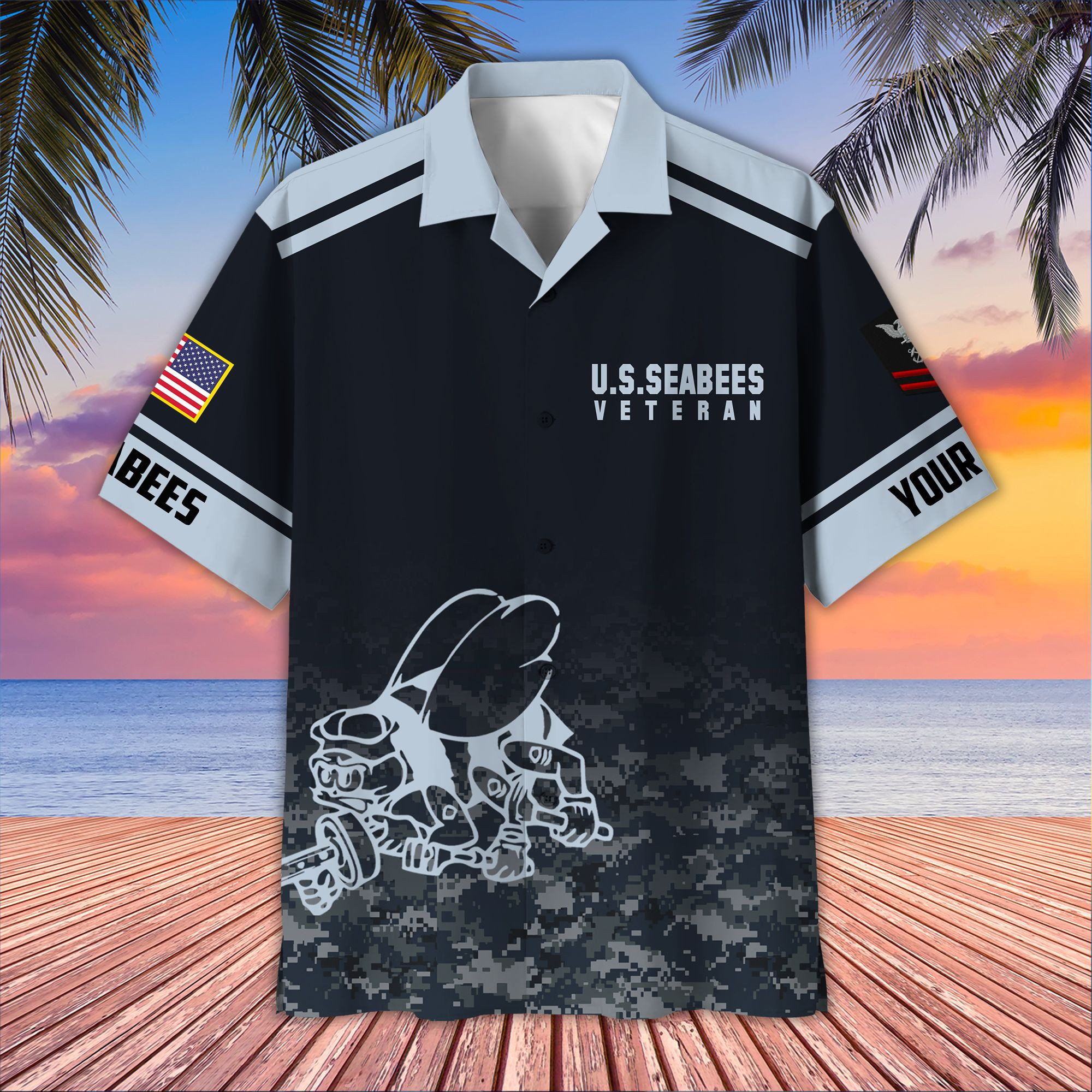 Premium Custom US Seabees Hawaiian Shirt VPVC407309, Gifts For Seabees Veteran, Best Gifts On Father’s Day, Armed Forces Day, Independence Day, Veterans Day