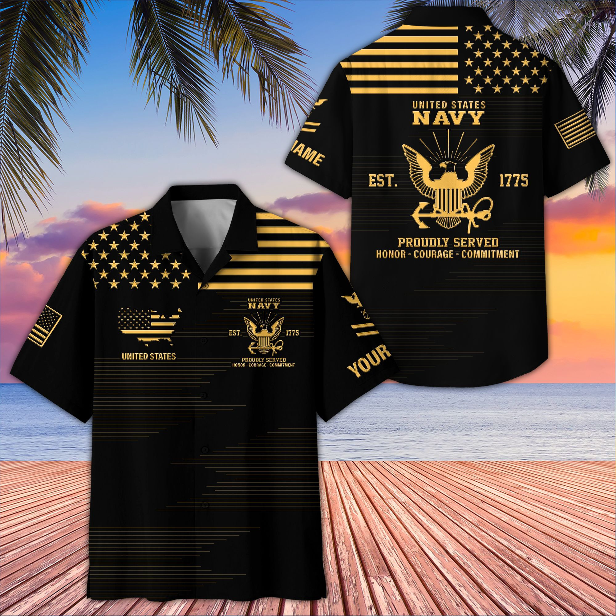 Unique Custom Name, Rank, US Navy Hawaiian Shirt VPVC407602, Gifts For Navy Veteran, Best Gifts On Father’s Day, Independence Day, Veterans Day