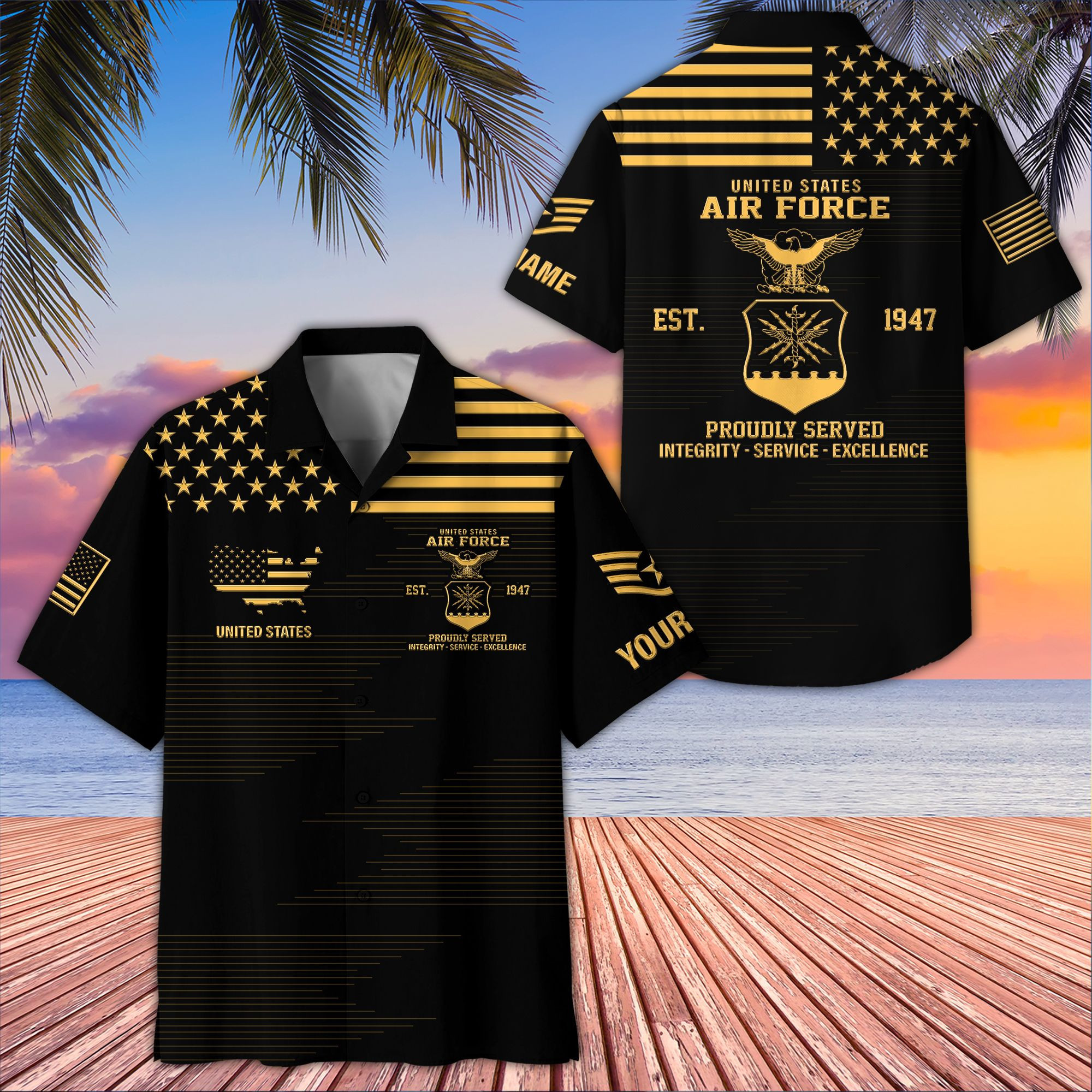 Unique Custom Name, Rank, USAF Hawaiian Shirt VPVC407604, Gifts For Air Force Veteran, Best Gifts On Father’s Day, Independence Day, Veterans Day