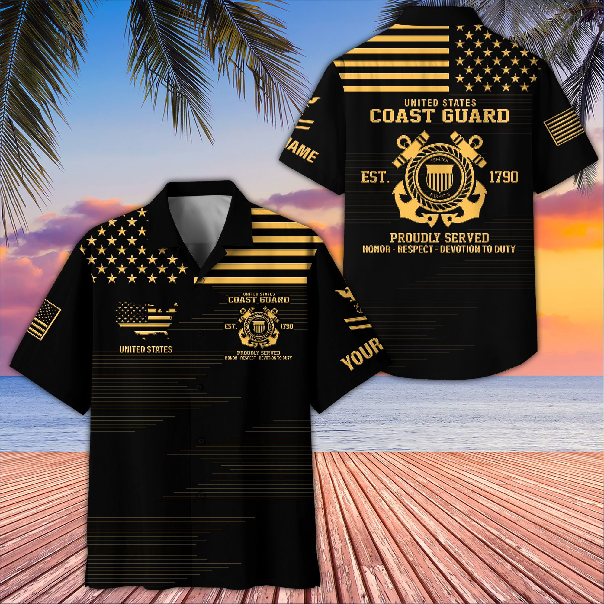 Unique Custom Name, Rank, USCG Hawaiian Shirt VPVC407605, Gifts For Coast Guard Veteran, Best Gifts On Father’s Day, Independence Day, Veterans Day