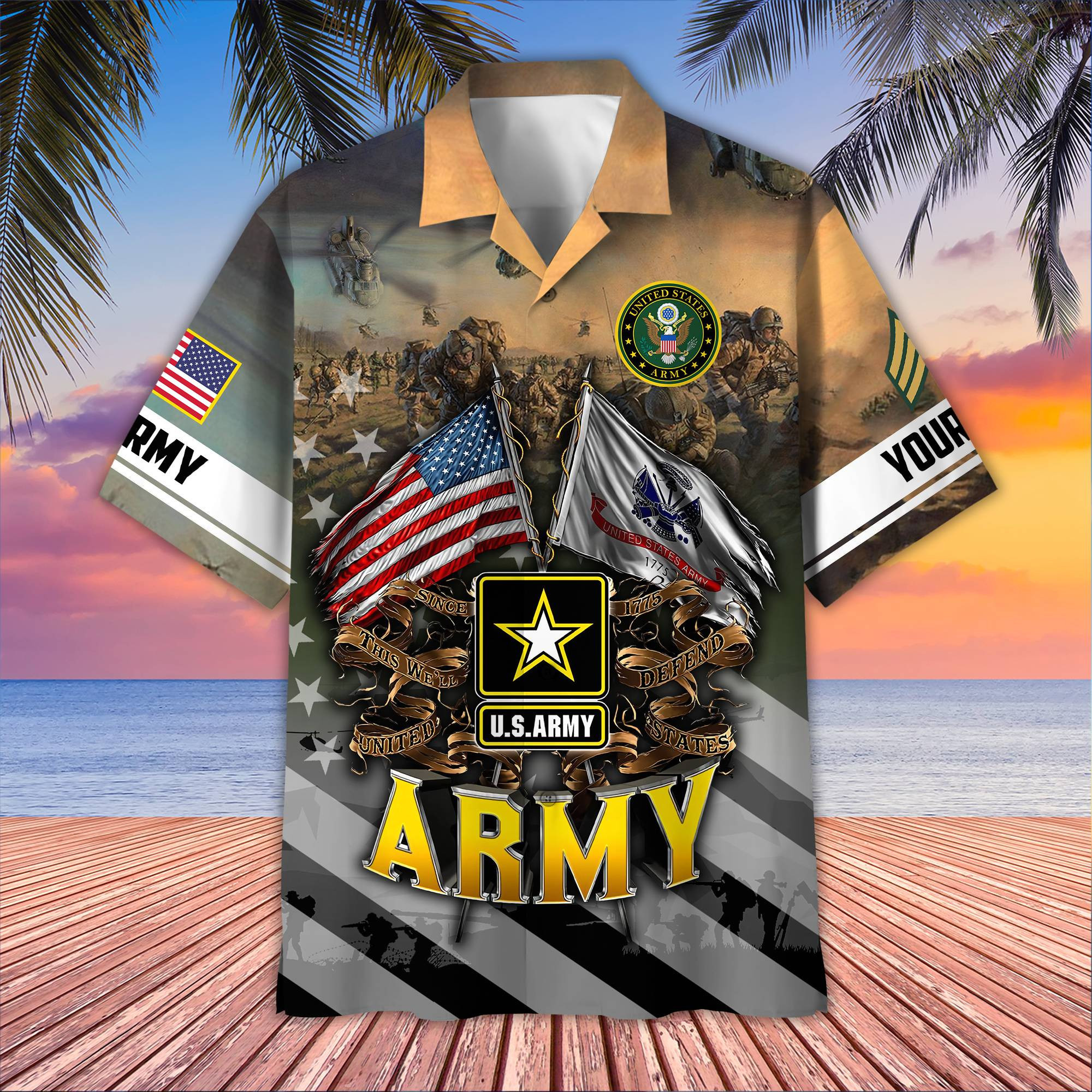 US Army Custom Hawaiian Shirt VPVC407801, Gifts For Army Veteran, Best Gifts On Father’s Day, Armed Forces Day, Independence Day, Veterans Day
