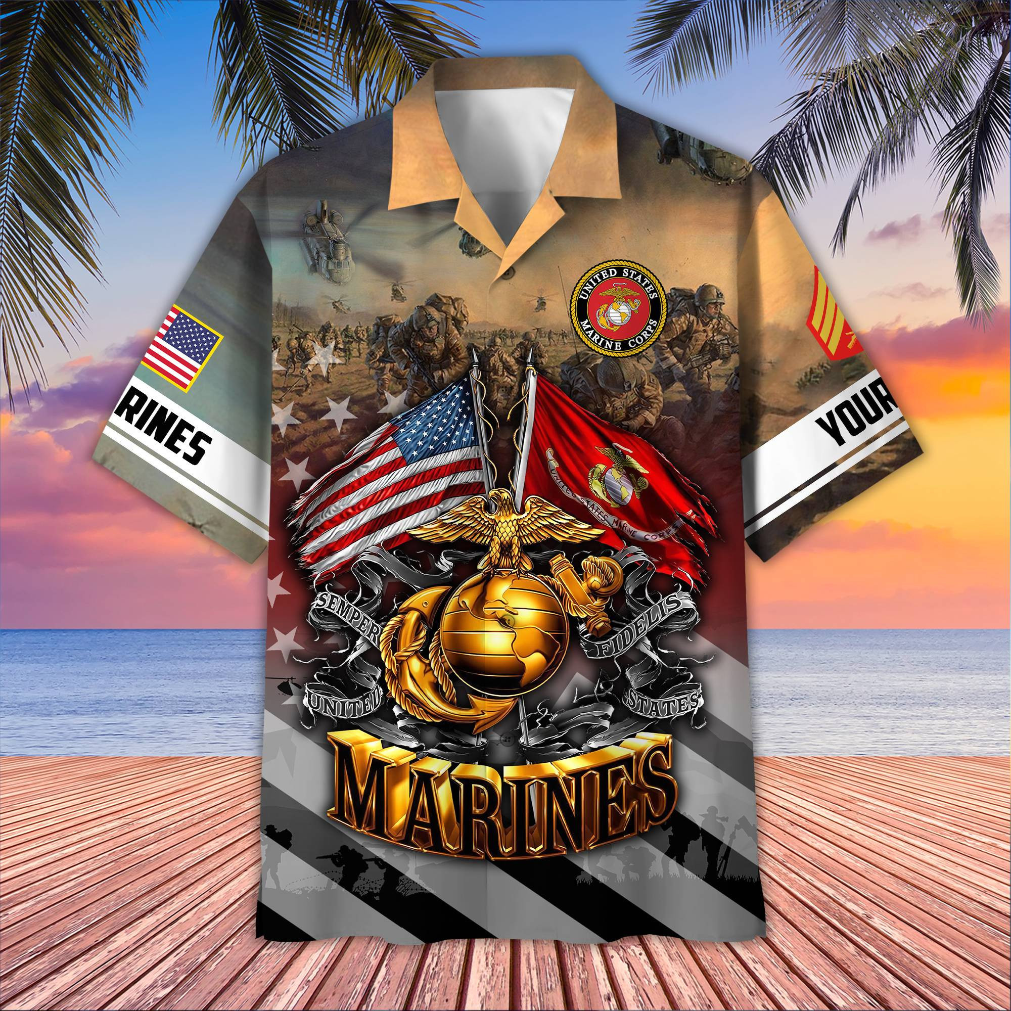 USMC Custom Hawaiian Shirt VPVC407803, Gifts For Marine Veteran, Best Gifts On Father’s Day, Armed Forces Day, Independence Day, Veterans Day