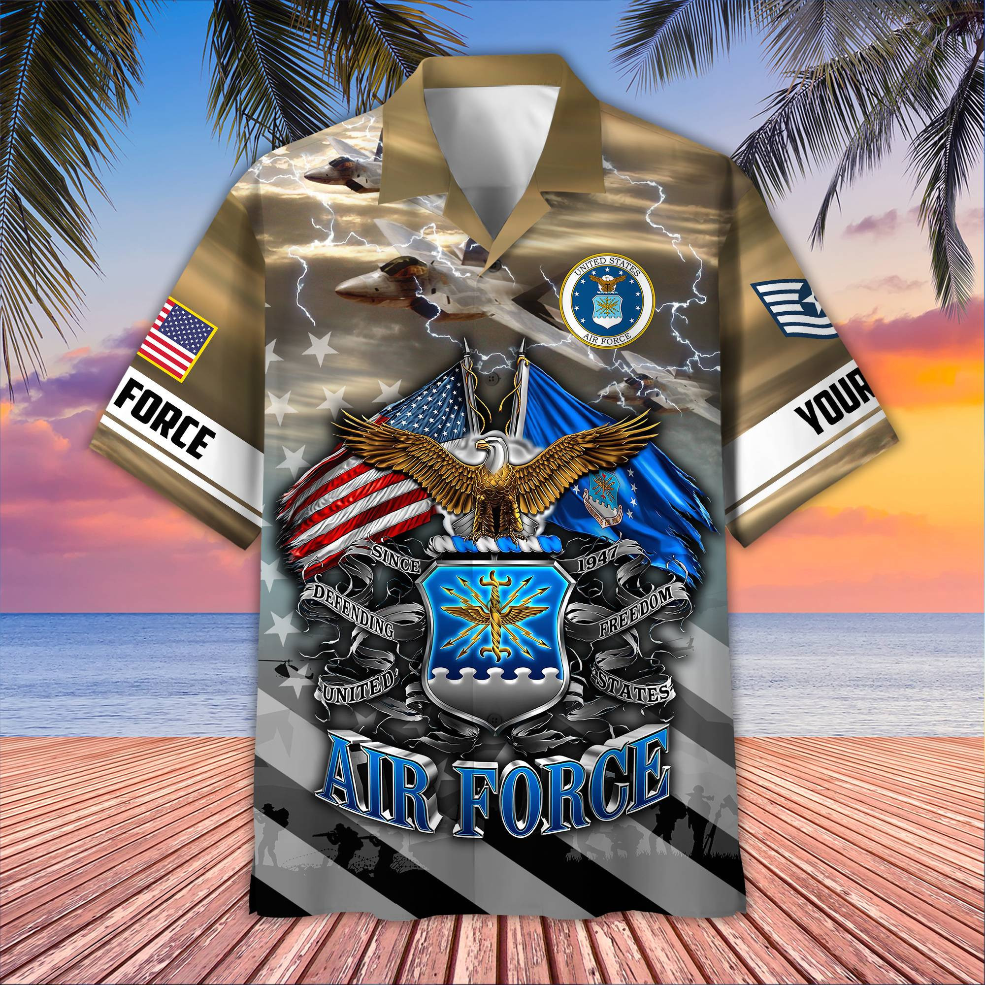 USAF Custom Hawaiian Shirt VPVC407804, Gifts For Air Force Veteran, Best Gifts On Father’s Day, Armed Forces Day, Independence Day, Veterans Day
