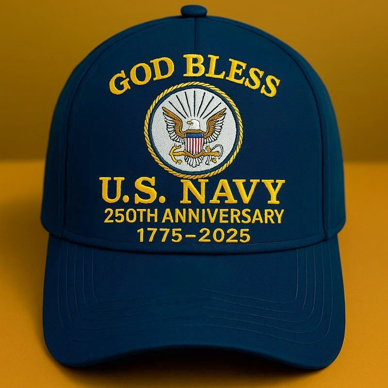 Premium US Navy Embroidered Hats VPVC307802, 250th Anniversary Navy Hat, Gifts For Navy Veteran, Gifts On Father’s Day, Veterans Day