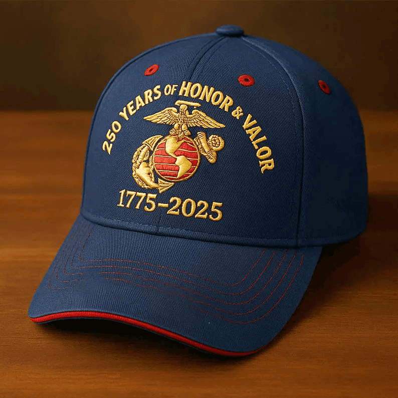 Premium USMC Embroidered Hats VPVC307803, 250th Anniversary Marine Corps Hat, Gifts For Marine Veteran, Gifts On Father’s Day, Veterans Day