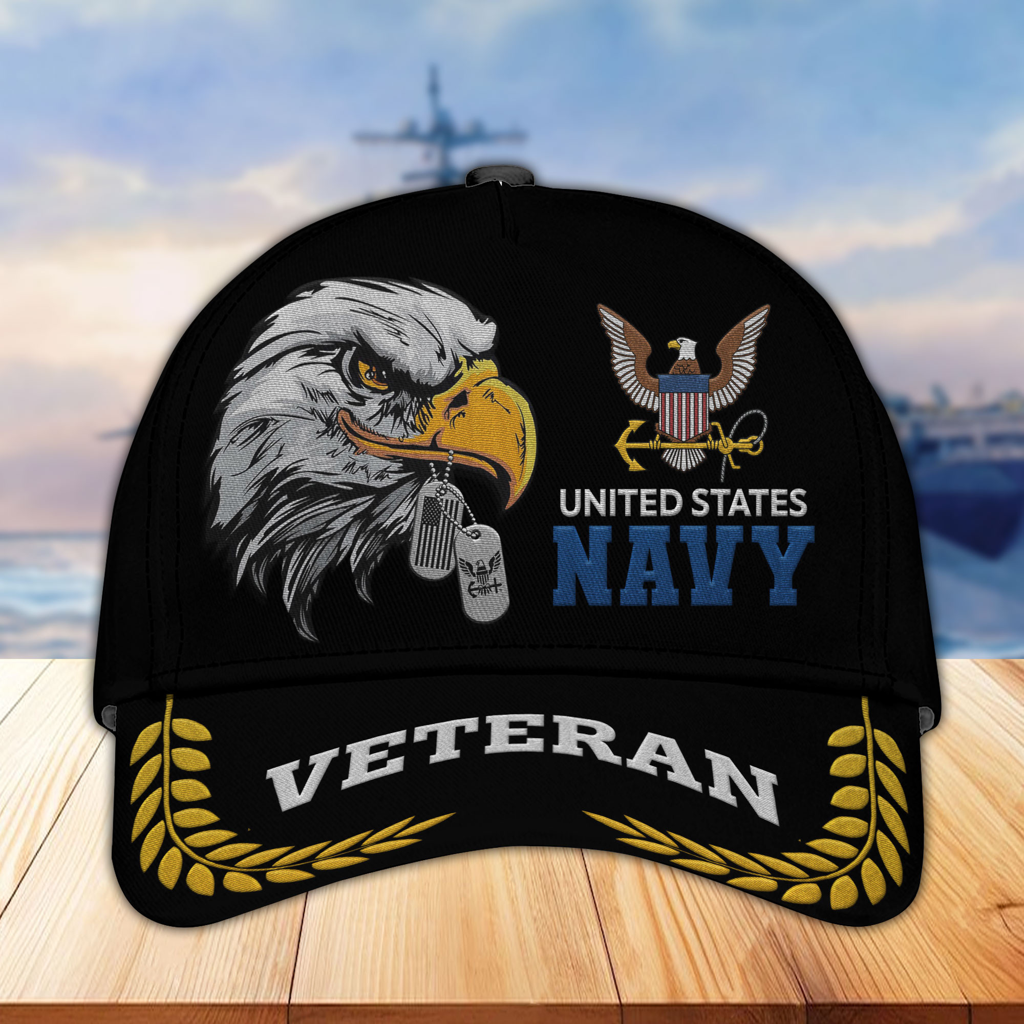 Unique Custom Name, Rank, Year, US Navy Embroidered Hats VPVC307002, Gifts For Navy Veteran, Best Gifts On Father’s Day, Independence Day, Veterans Day