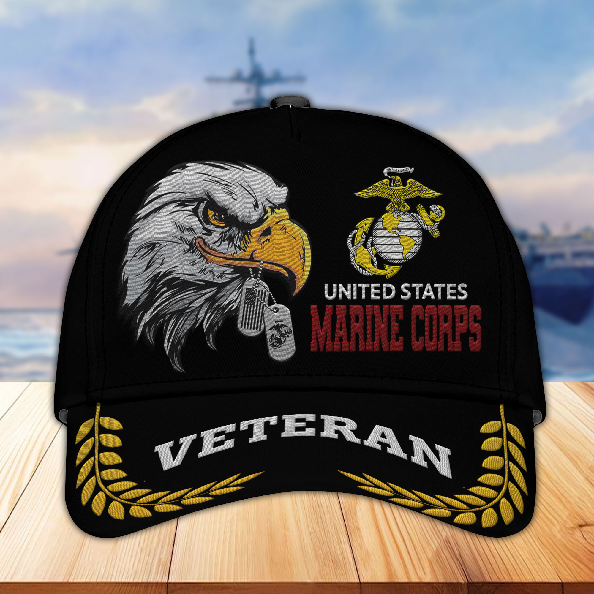Unique Custom Name, Rank, Year, USMC Embroidered Hats VPVC307003, Gifts For Marine Veteran, Best Gifts On Father’s Day, Independence Day, Veterans Day