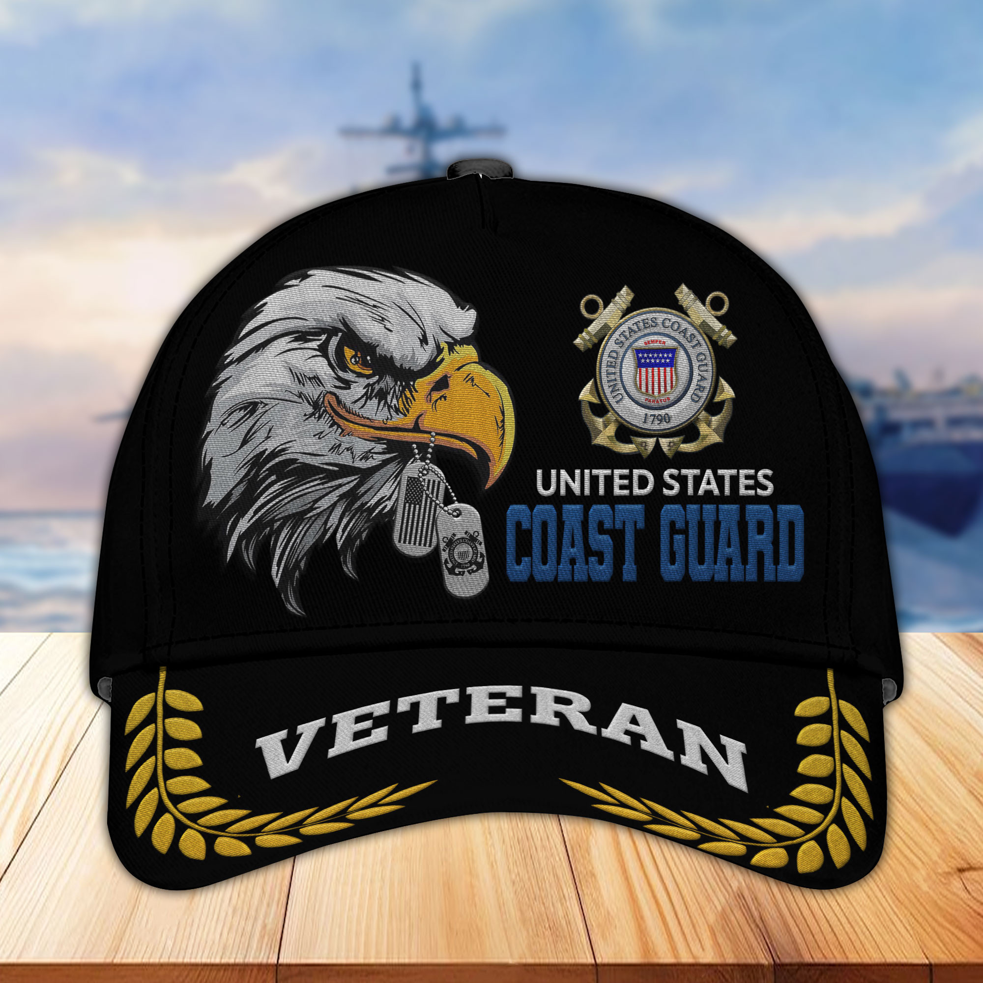 Unique Custom Name, Rank, Year, USCG Embroidered Hats VPVC307005, Gifts For Coast Guard Veteran, Best Gifts On Father’s Day, Independence Day, Veterans Day