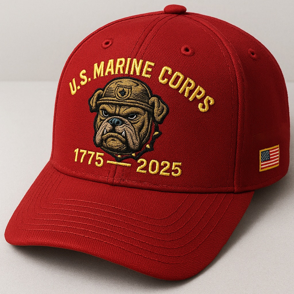 Premium USMC Embroidered Hats VPVC307804, 250th Anniversary Marine Corps Hat, Gifts For Marine Veteran, Gifts On Father’s Day, Veterans Day