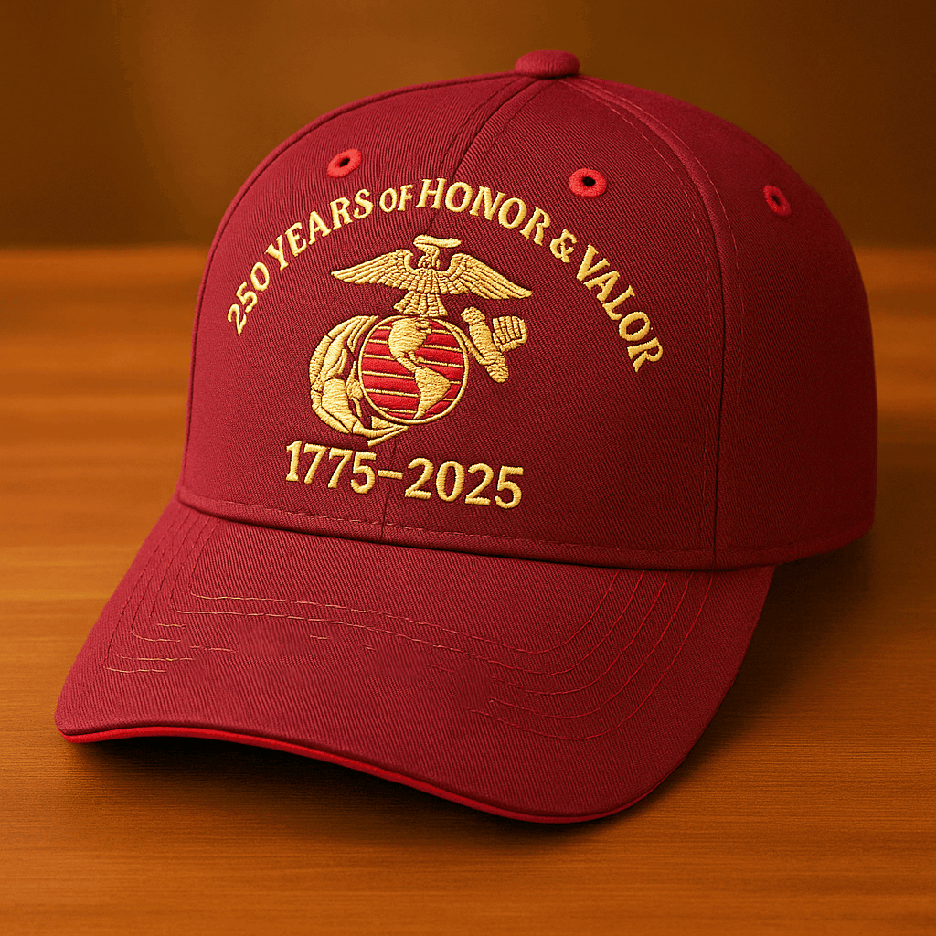 Premium USMC Embroidered Hats VPVC307807, 250th Anniversary Marine Corps Hat, Gifts For Marine Veteran, Gifts On Father’s Day, Veterans Day