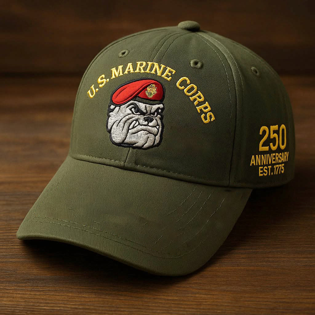 Premium USMC Embroidered Hats VPVC307810, 250th Anniversary Marine Corps Hat, Gifts For Marine Veteran, Gifts On Father’s Day, Veterans Day
