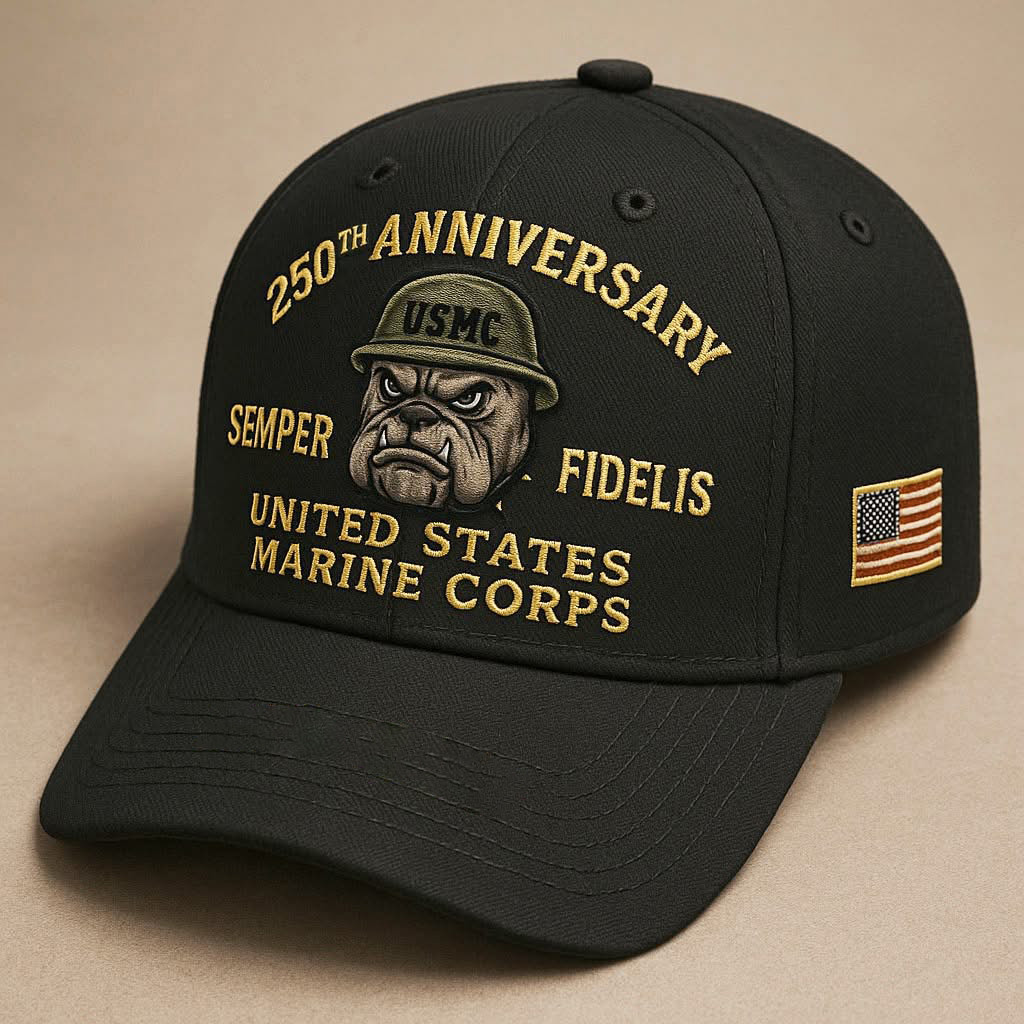 Premium USMC Embroidered Hats VPVC307811, 250th Anniversary Marine Corps Hat, Gifts For Marine Veteran, Gifts On Father’s Day, Veterans Day