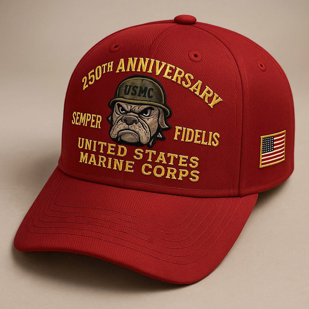 Premium USMC Embroidered Hats VPVC307812, 250th Anniversary Marine Corps Hat, Gifts For Marine Veteran, Gifts On Father’s Day, Veterans Day