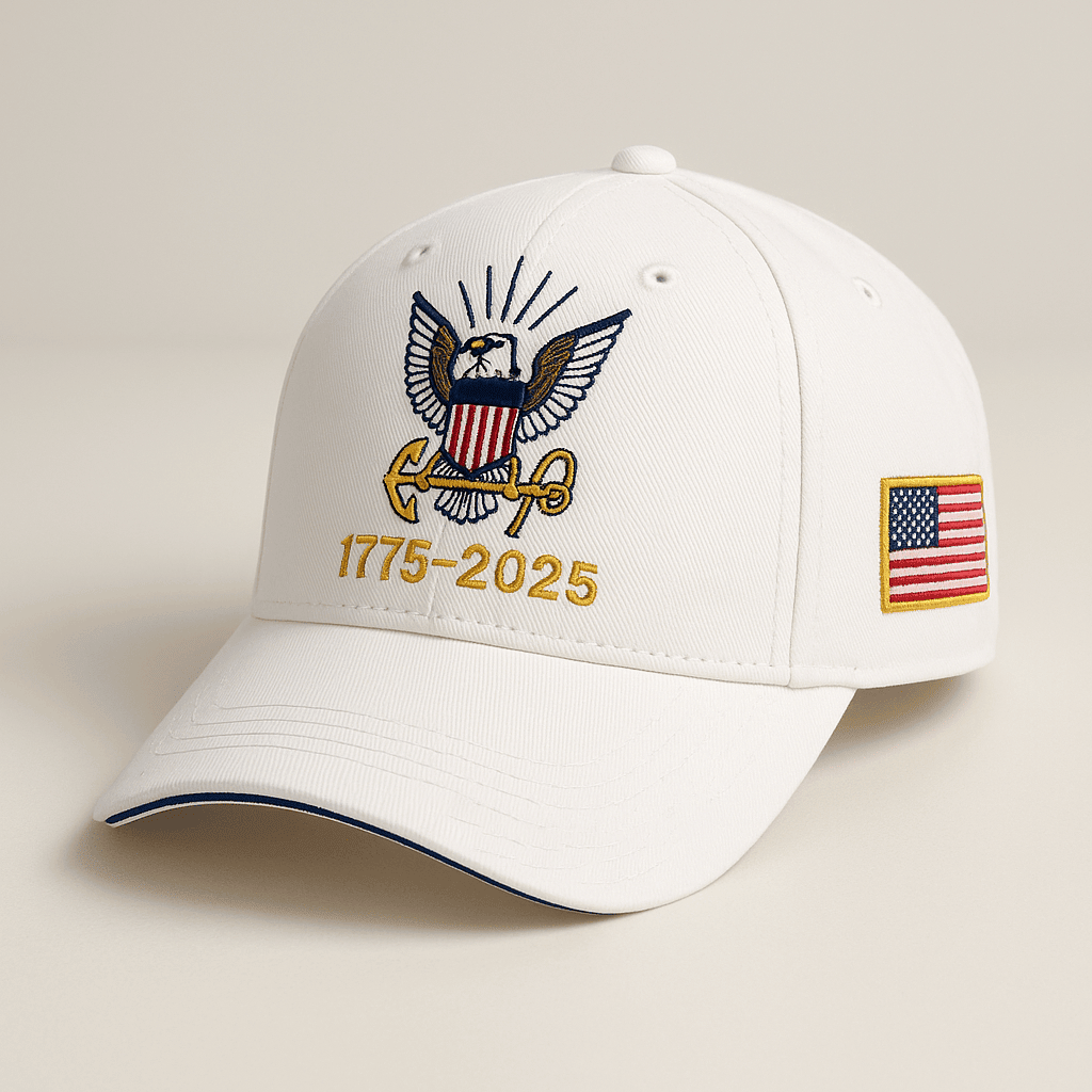Premium US Navy Embroidered Hats VPVC307813, 250th Anniversary Navy Hat, Gifts For Navy Veteran, Gifts On Father’s Day, Veterans Day