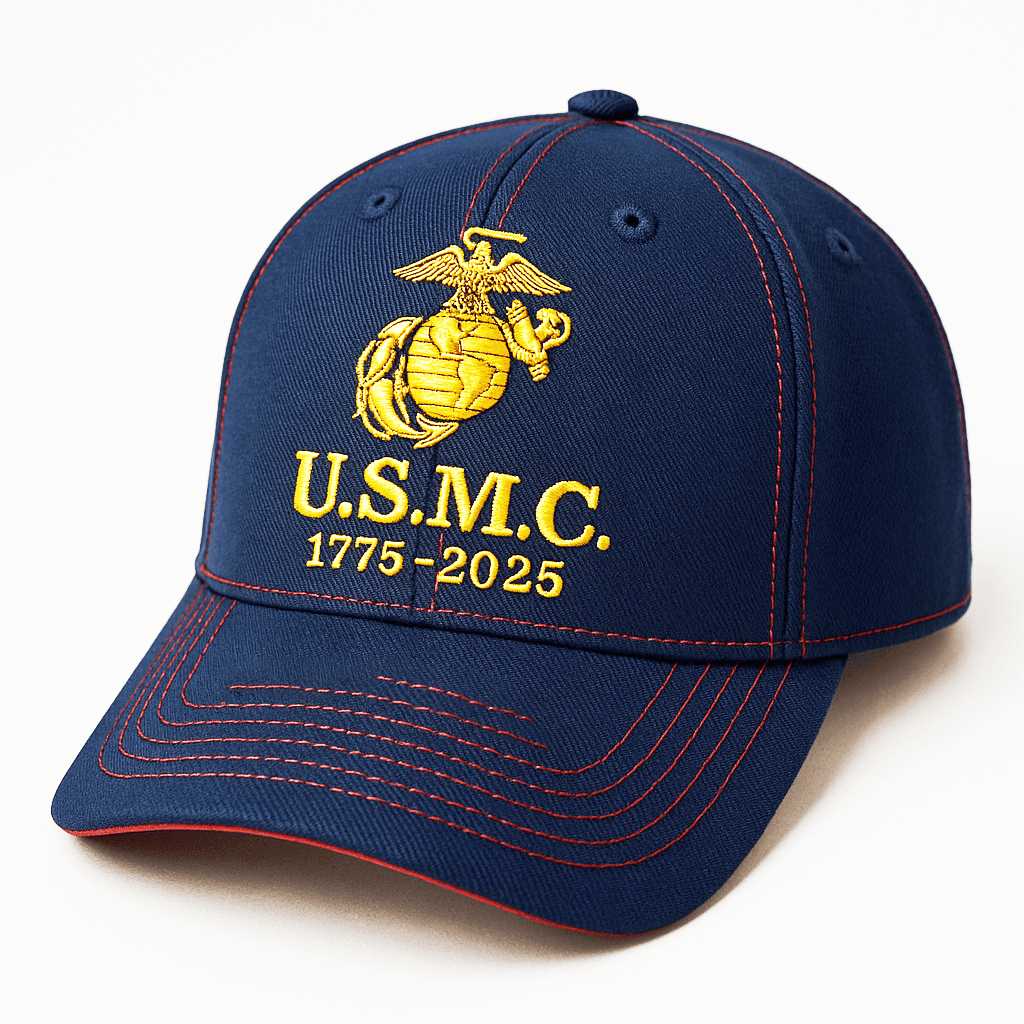 Premium USMC Embroidered Hats VPVC307814, 250th Anniversary Marine Corps Hat, Gifts For Marine Veteran, Gifts On Father’s Day, Veterans Day
