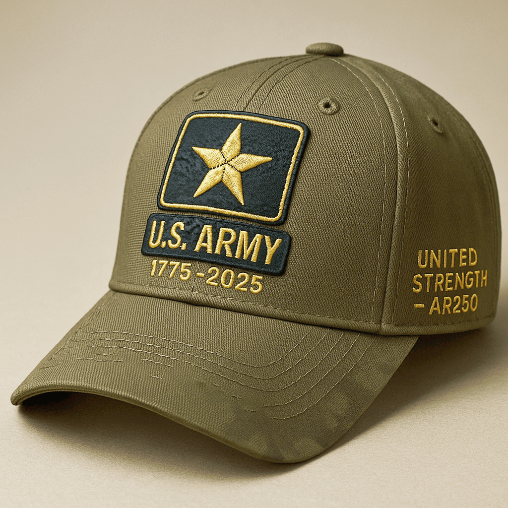 Premium 250th Anniversary Of The Army Embroidered Hats VPVC307816, Gifts For Army Veteran, Gifts On Father’s Day, Veterans Day