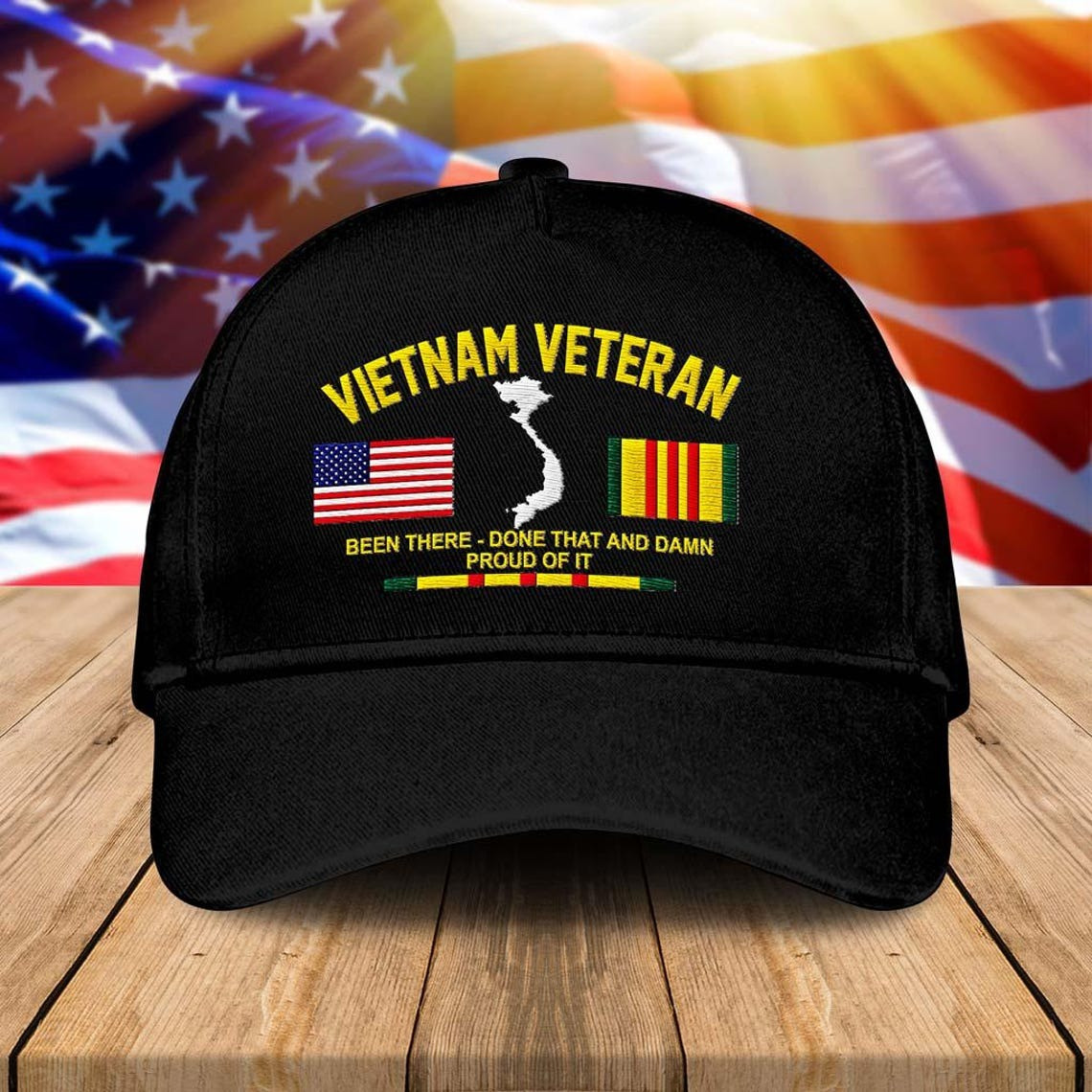 Premium Custom Vietnam Veteran Embroidered Hats VPVC307817, Gifts For Vietnam Veteran, Gifts On Father’s Day, Armed Forces Day, Independence Day, Veterans Day