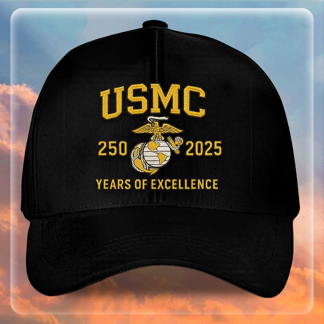 Premium USMC Embroidered Hats VPVC307831, 250th Anniversary Marine Corps Hat, Gifts For Marine Veteran, Gifts On Father’s Day, Veterans Day
