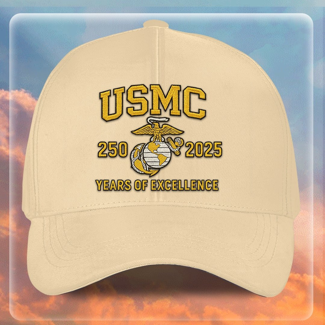 Premium USMC Embroidered Hats VPVC307832, 250th Anniversary Marine Corps Hat, Gifts For Marine Veteran, Gifts On Father’s Day, Veterans Day