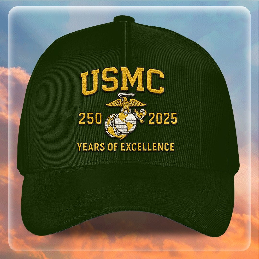 Premium USMC Embroidered Hats VPVC307833, 250th Anniversary Marine Corps Hat, Gifts For Marine Veteran, Gifts On Father’s Day, Veterans Day