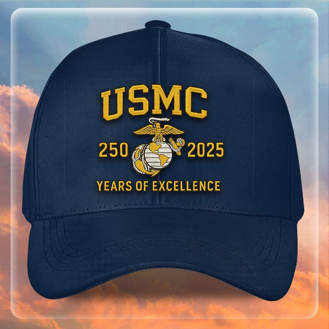 Premium USMC Embroidered Hats VPVC307834, 250th Anniversary Marine Corps Hat, Gifts For Marine Veteran, Gifts On Father’s Day, Veterans Day