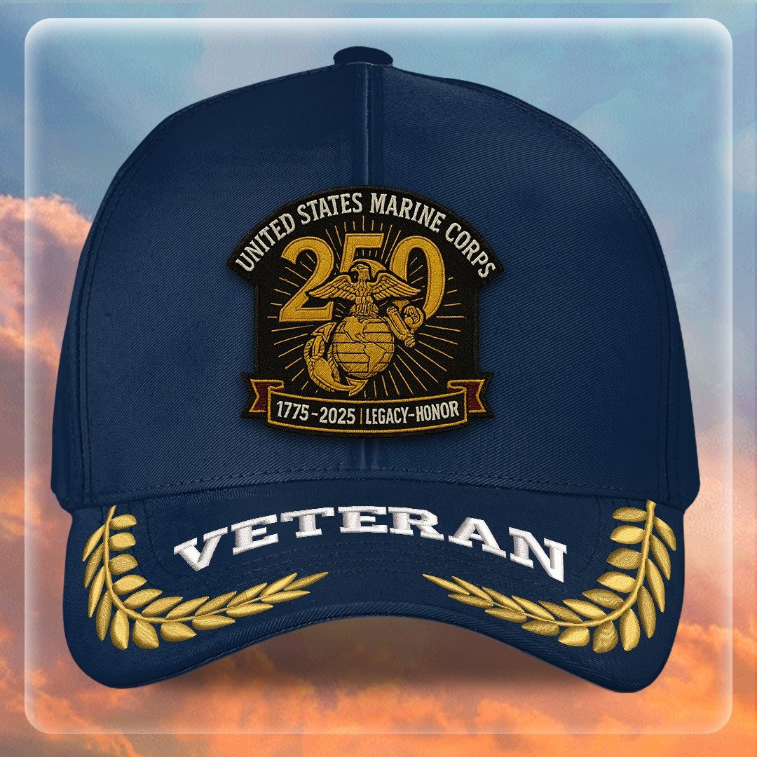 Premium USMC Embroidered Hats VPVC307841, 250th Anniversary Marine Corps Hat, Gifts For Marine Veteran, Gifts On Father’s Day, Veterans Day