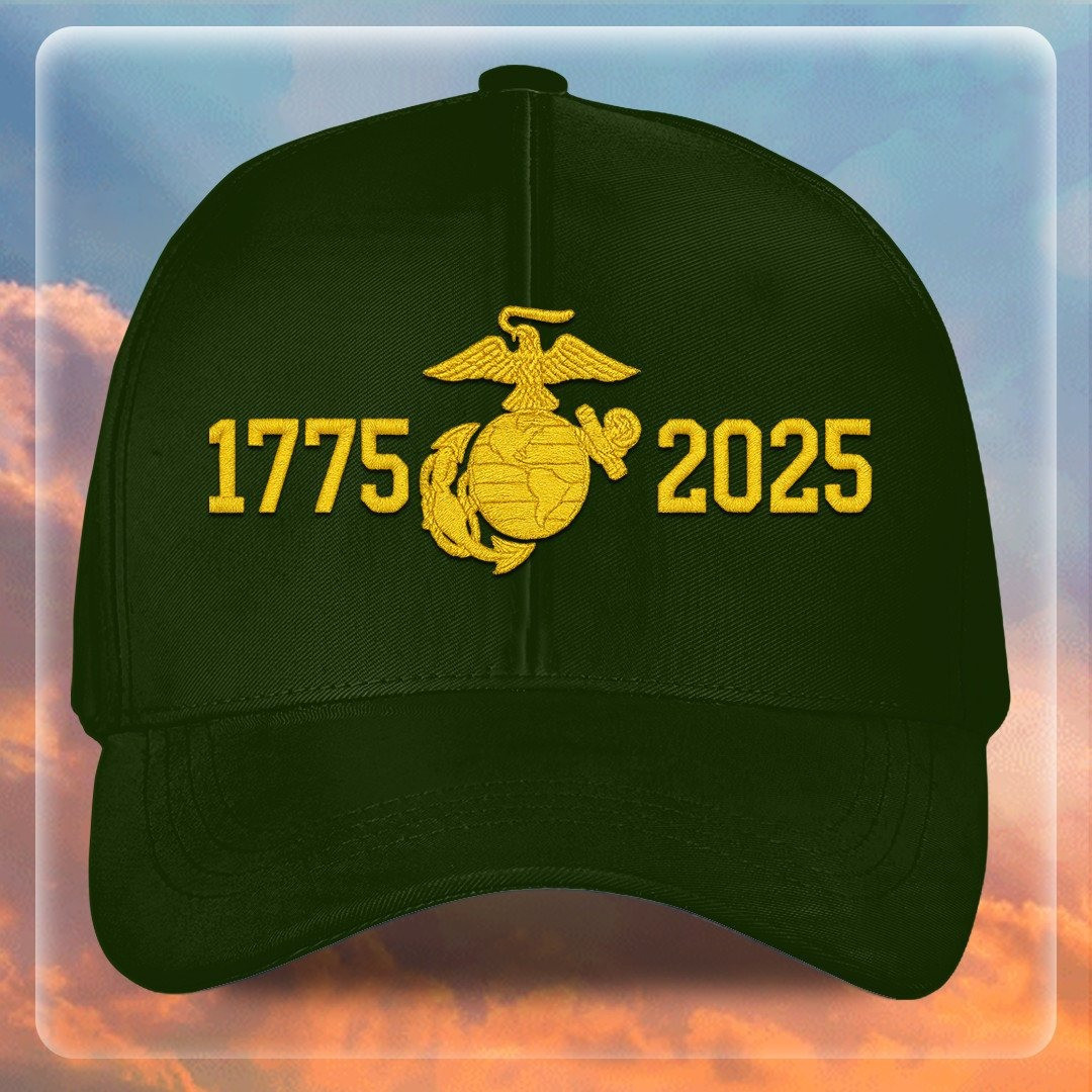 Premium USMC Embroidered Hats VPVC307850, 250th Anniversary Marine Corps Hat, Gifts For Marine Veteran, Gifts On Father’s Day, Veterans Day