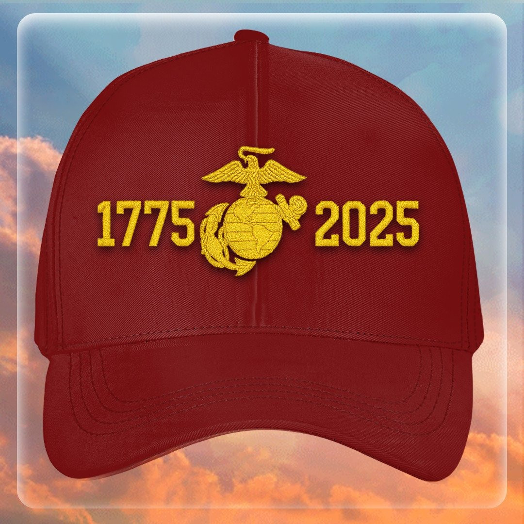 Premium USMC Embroidered Hats VPVC307852, 250th Anniversary Marine Corps Hat, Gifts For Marine Veteran, Gifts On Father’s Day, Veterans Day
