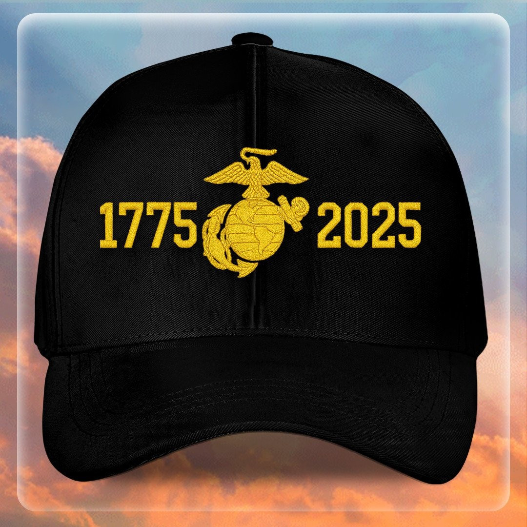 Premium USMC Embroidered Hats VPVC307853, 250th Anniversary Marine Corps Hat, Gifts For Marine Veteran, Gifts On Father’s Day, Veterans Day