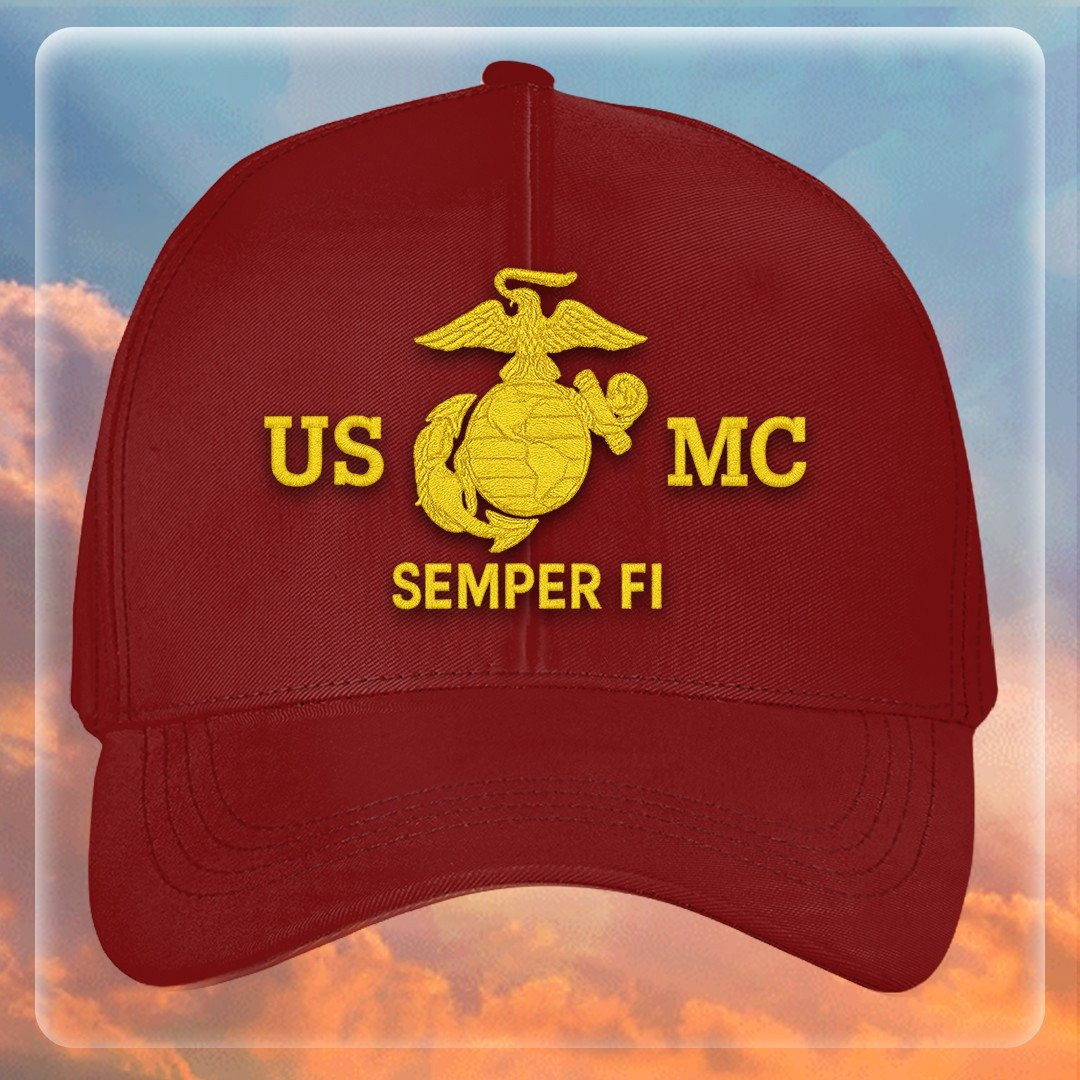 Premium USMC Embroidered Hats VPVC307857, Gifts For Marine Veteran, Gifts On Father’s Day, Armed Forces Day, Independence Day, Veterans Day