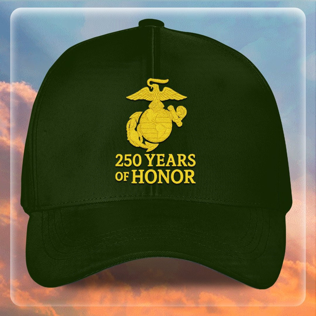 Premium USMC Embroidered Hats VPVC307860, 250th Anniversary Marine Corps Hat, Gifts For Marine Veteran, Gifts On Father’s Day, Veterans Day