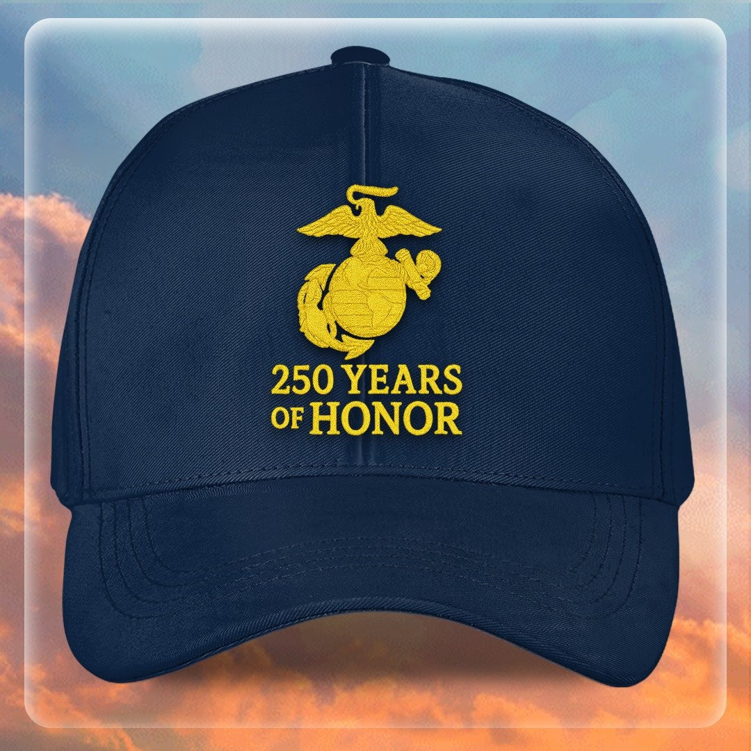 Premium USMC Embroidered Hats VPVC307861, 250th Anniversary Marine Corps Hat, Gifts For Marine Veteran, Gifts On Father’s Day, Veterans Day