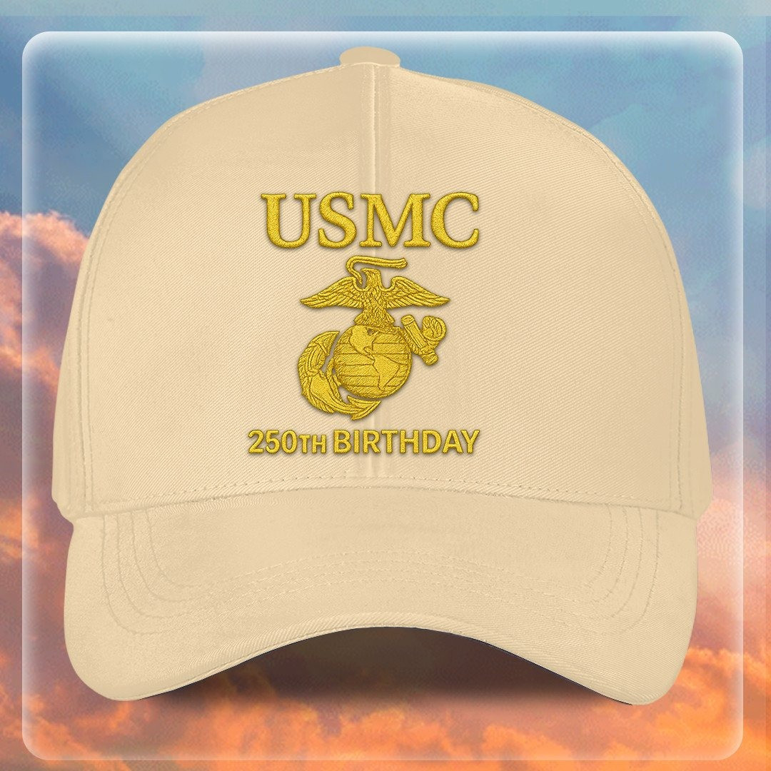 Premium USMC Embroidered Hats VPVC307864, 250th Anniversary Marine Corps Hat, Gifts For Marine Veteran, Gifts On Father’s Day, Veterans Day