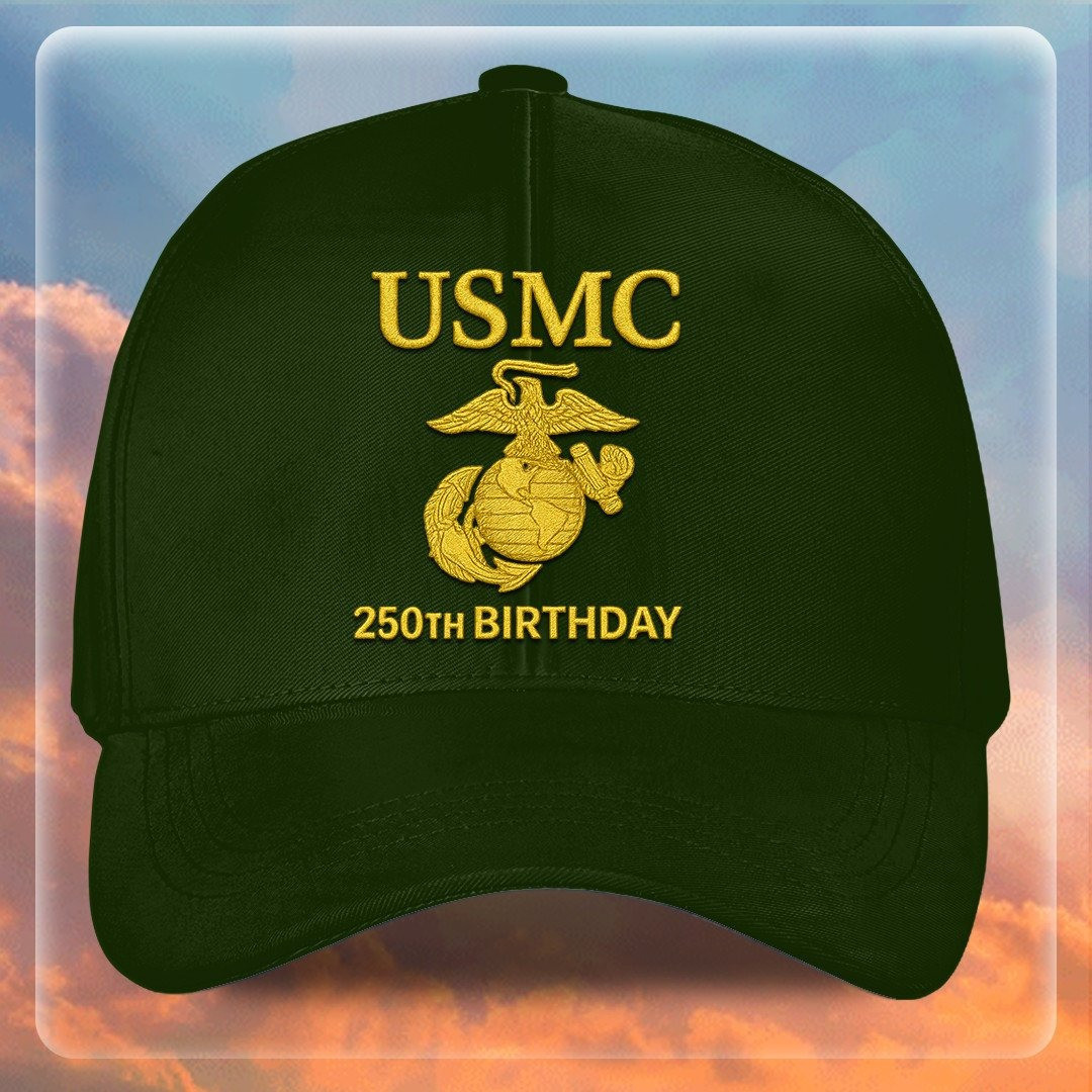 Premium USMC Embroidered Hats VPVC307865, 250th Anniversary Marine Corps Hat, Gifts For Marine Veteran, Gifts On Father’s Day, Veterans Day