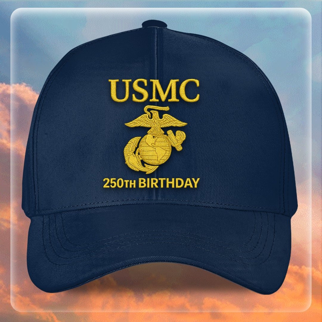 Premium USMC Embroidered Hats VPVC307866, 250th Anniversary Marine Corps Hat, Gifts For Marine Veteran, Gifts On Father’s Day, Veterans Day
