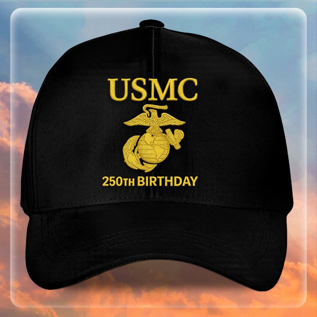 Premium USMC Embroidered Hats VPVC307868, 250th Anniversary Marine Corps Hat, Gifts For Marine Veteran, Gifts On Father’s Day, Veterans Day